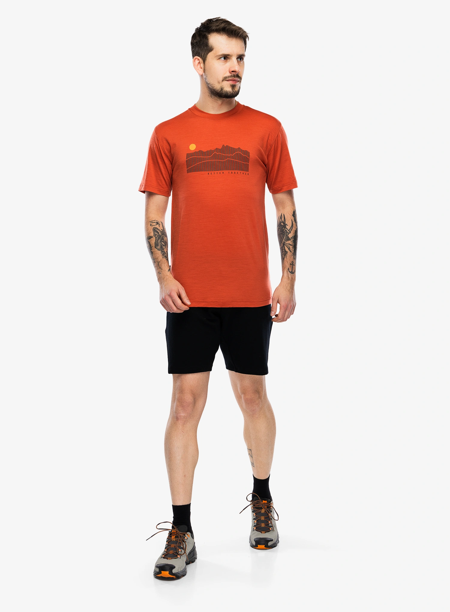 Merino triko Sensor Merino Active Sunrise Tee SS - terracotta