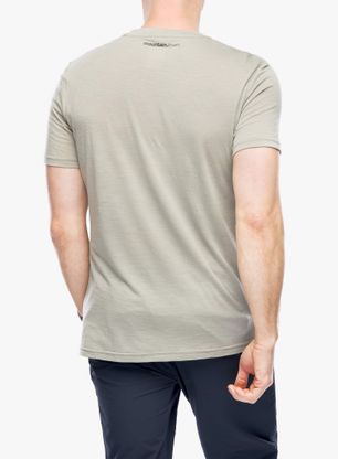 Merino triko Super.natural 7 Peaks Tee - dried sage/black ink