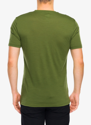 Merino triko Super.natural Bicycle Nomad Tee - chive/jet black