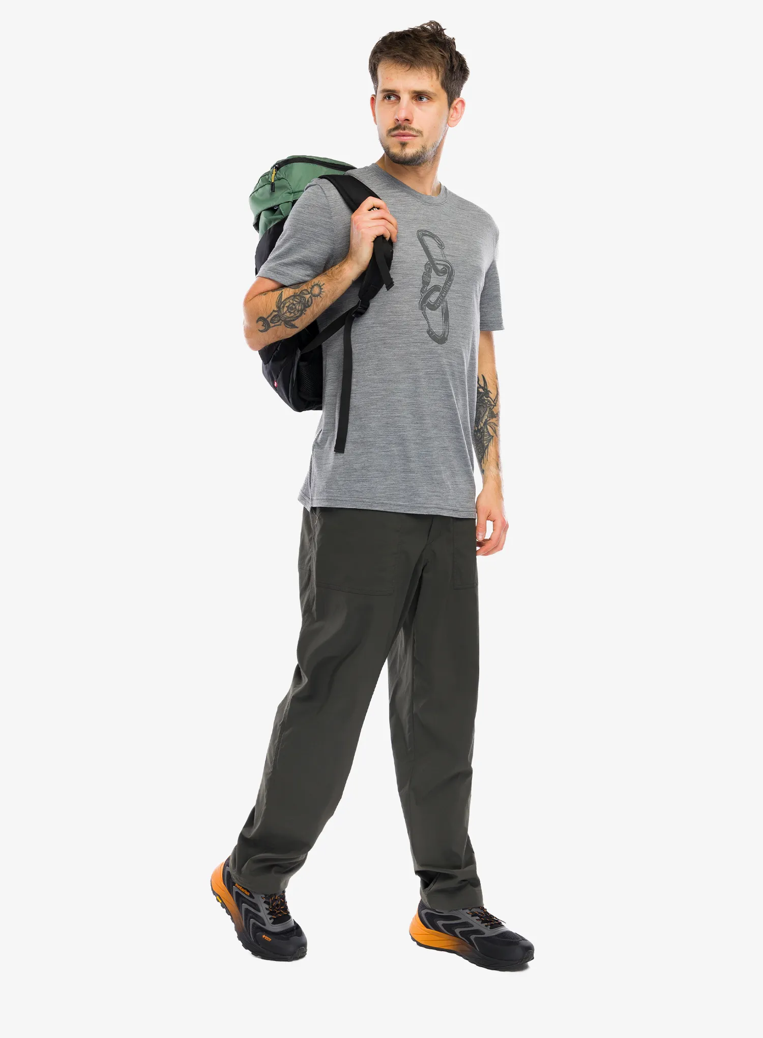 Merino triko Super.natural Carabineri Tee - c.mere grey mel/c.mere gry mel