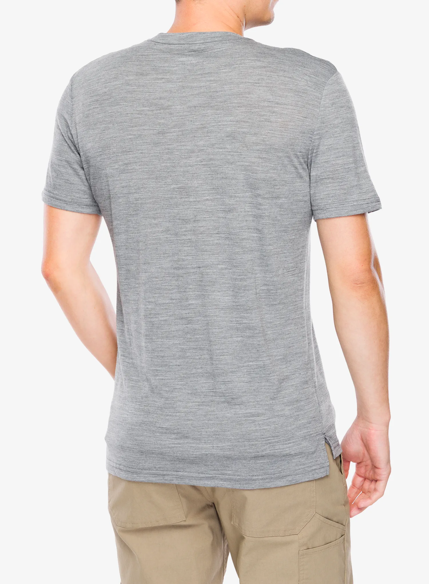 Merino triko Super.natural Dolomites Campsites Tee - cashmere grey melange/various