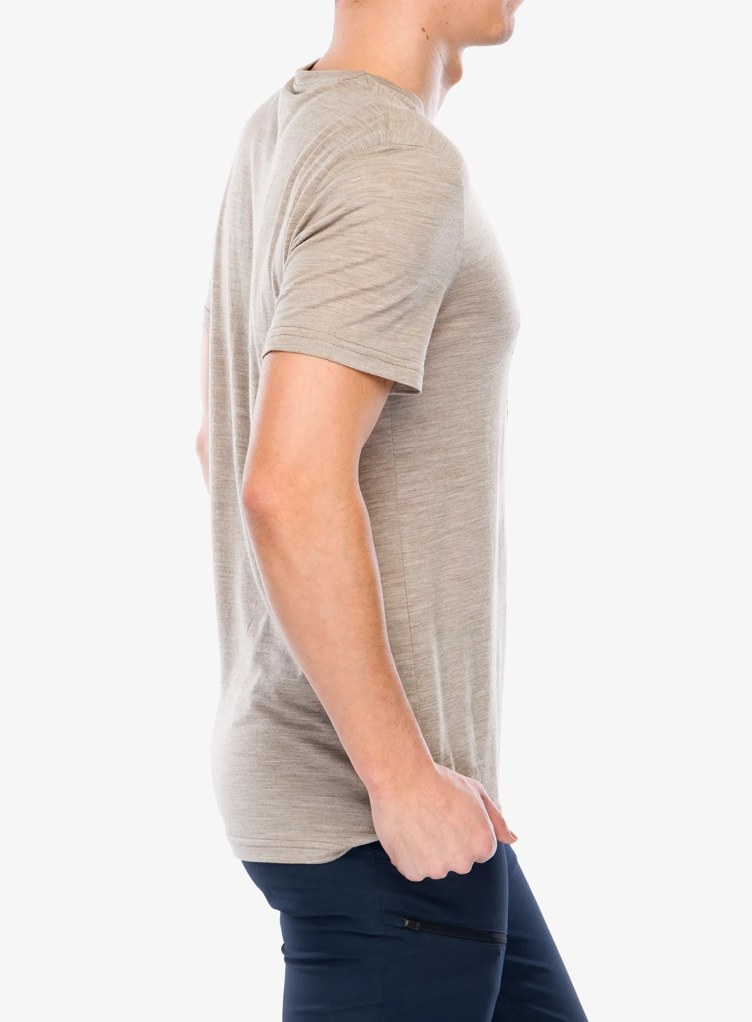 Merino triko Super.natural Northern Lights Tee - vintage khaki melange/various