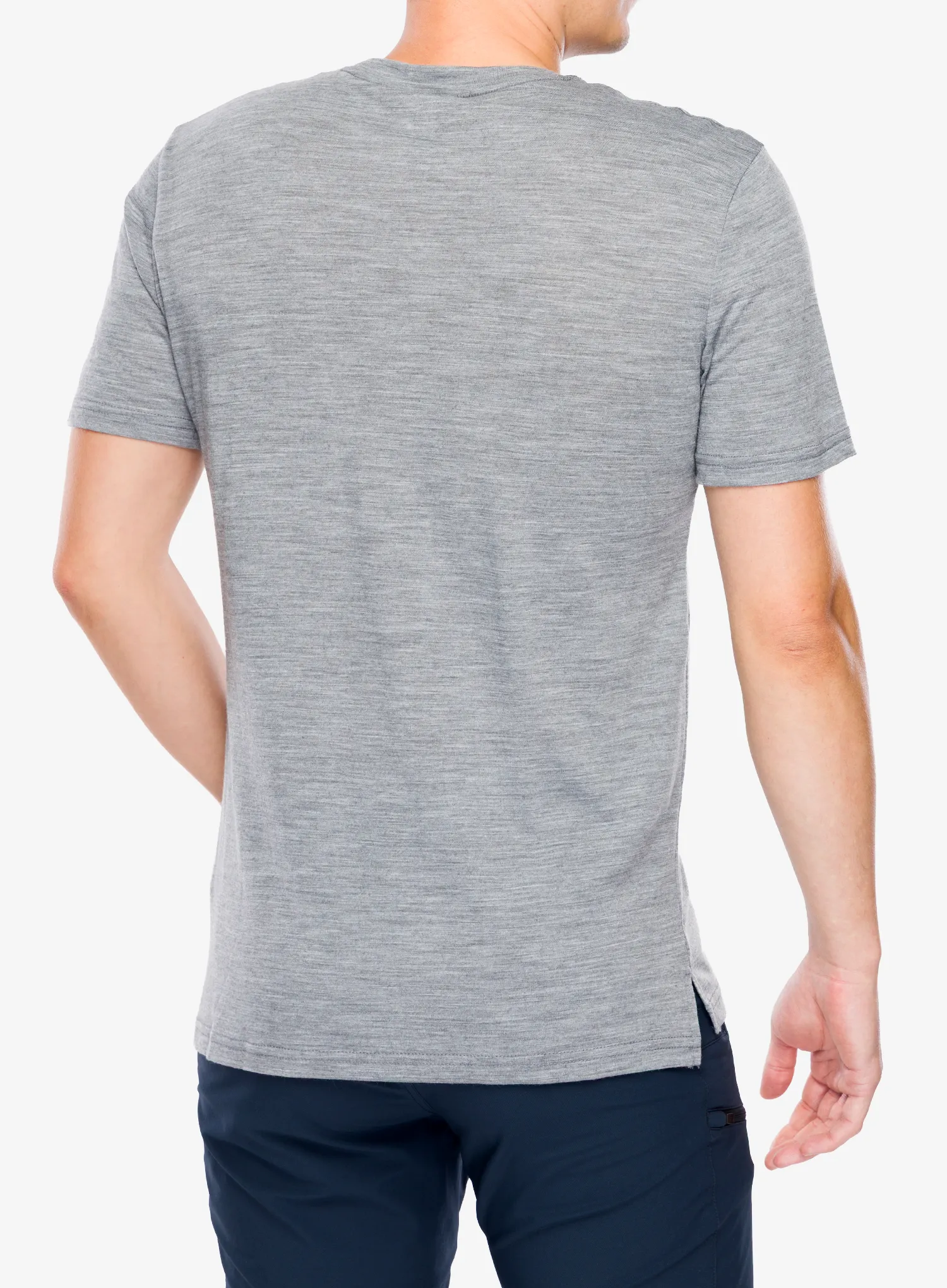 Merino triko Super.natural Sn Sailor Tee - cash.grey mel/jet blk/h.r.red