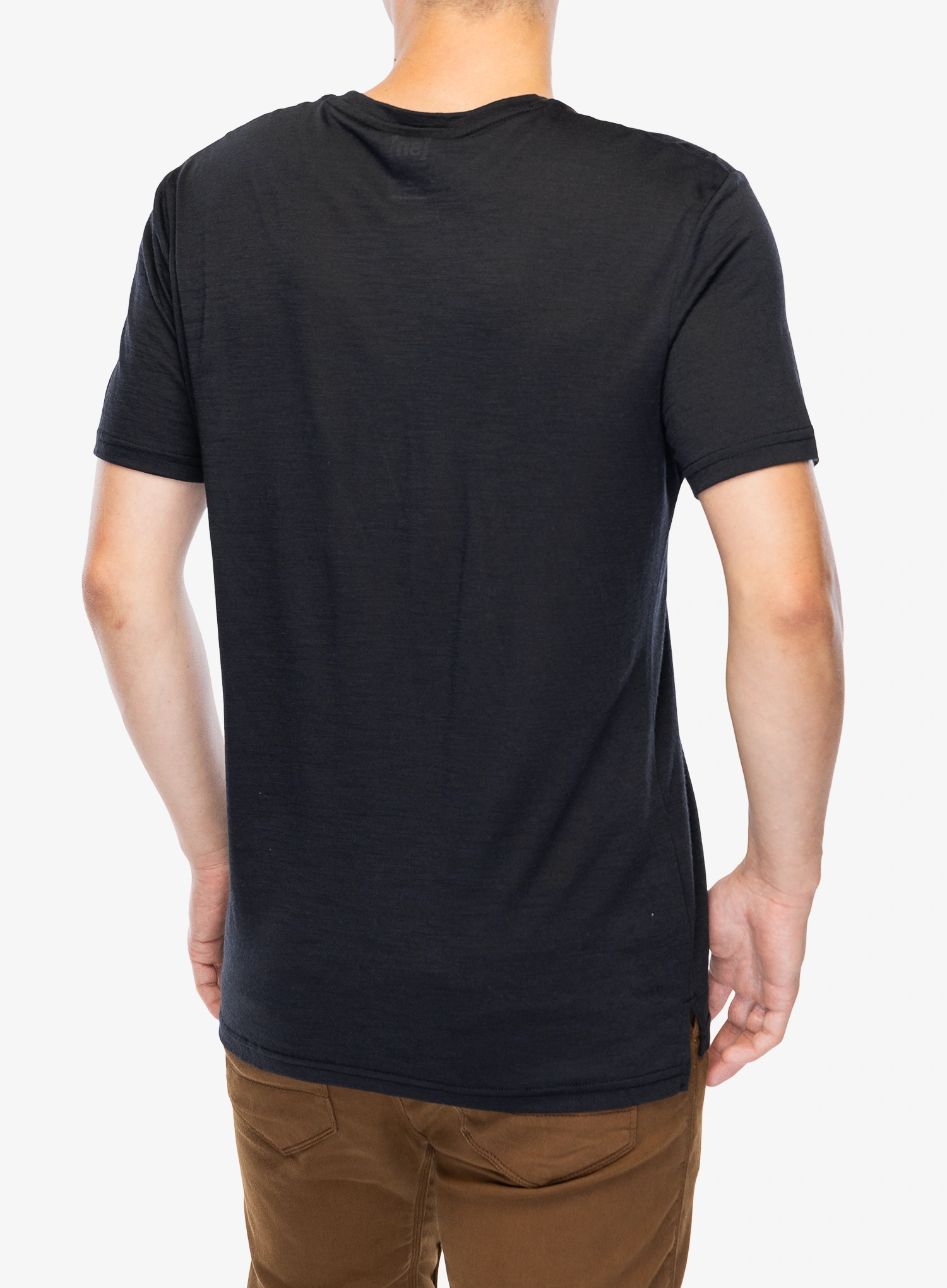 Merino triko Super.natural Teabag World Tee - jet black/vapor grey