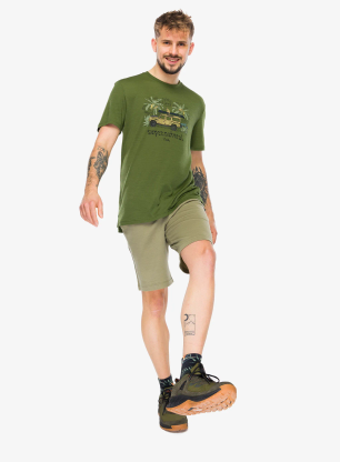 Merino triko Super.natural Tropicar Tee - chive/various