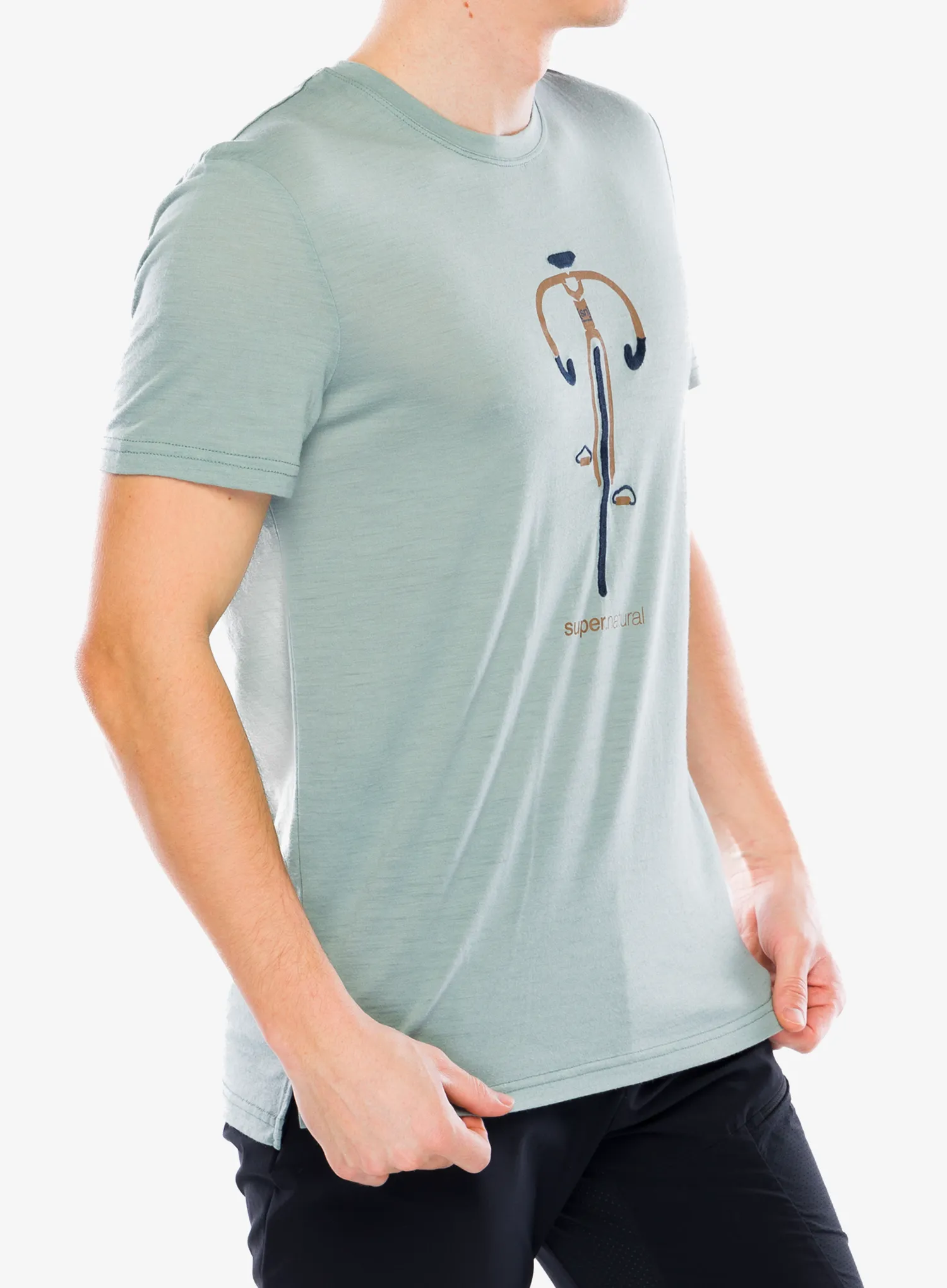 Merino triko Super.natural Vintage Bike Tee - ch.green/kangaroo/blueberry