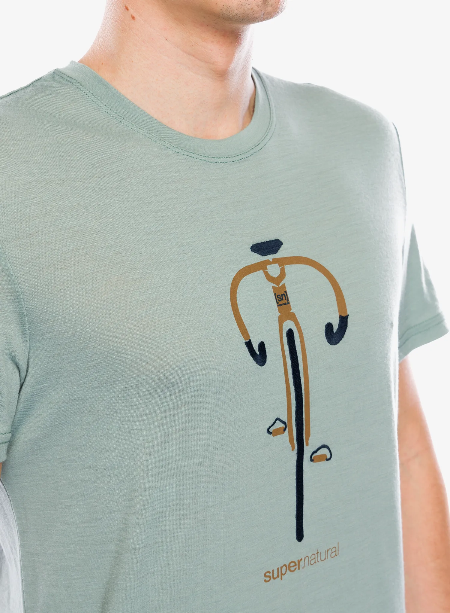 Merino triko Super.natural Vintage Bike Tee - ch.green/kangaroo/blueberry