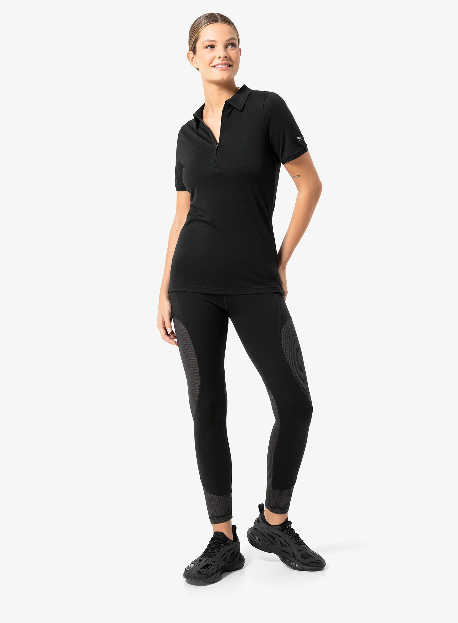 Dámské polokošile Super.natural Zip Polo - jet black