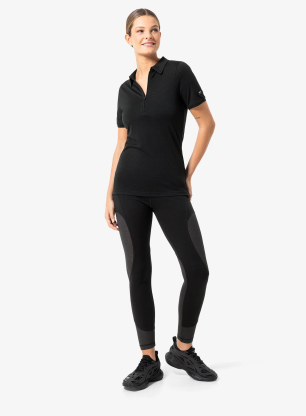 Dámské polokošile Super.natural Zip Polo - jet black