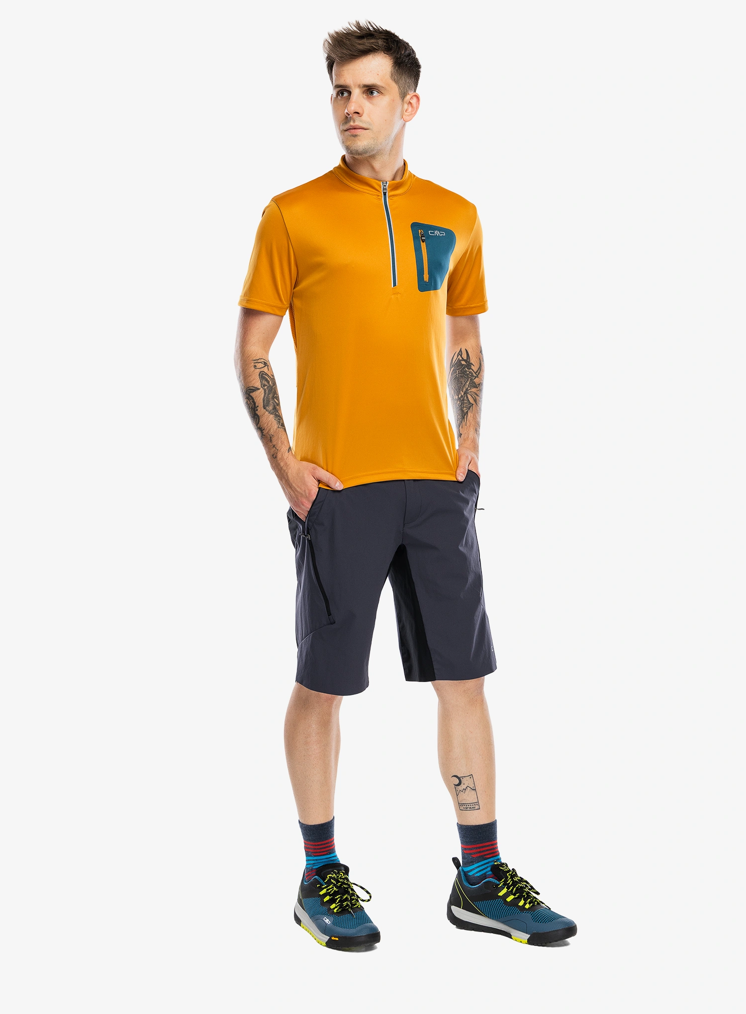 Cyklistické triko CMP Clutch T-Shirt Freebike - curcuma