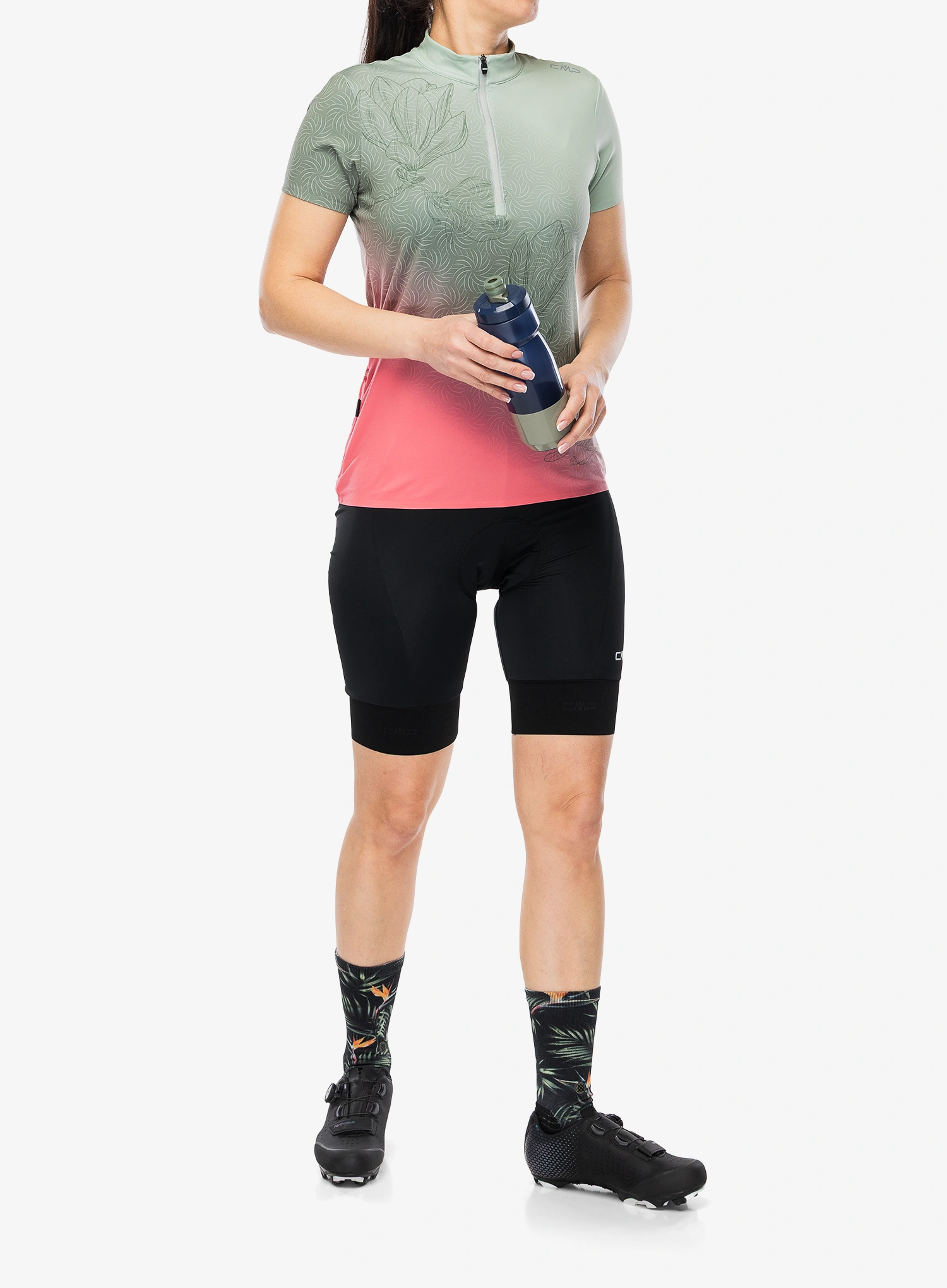 Dámské cyklistické triko CMP Talya T-Shirt - pistacchio/coral