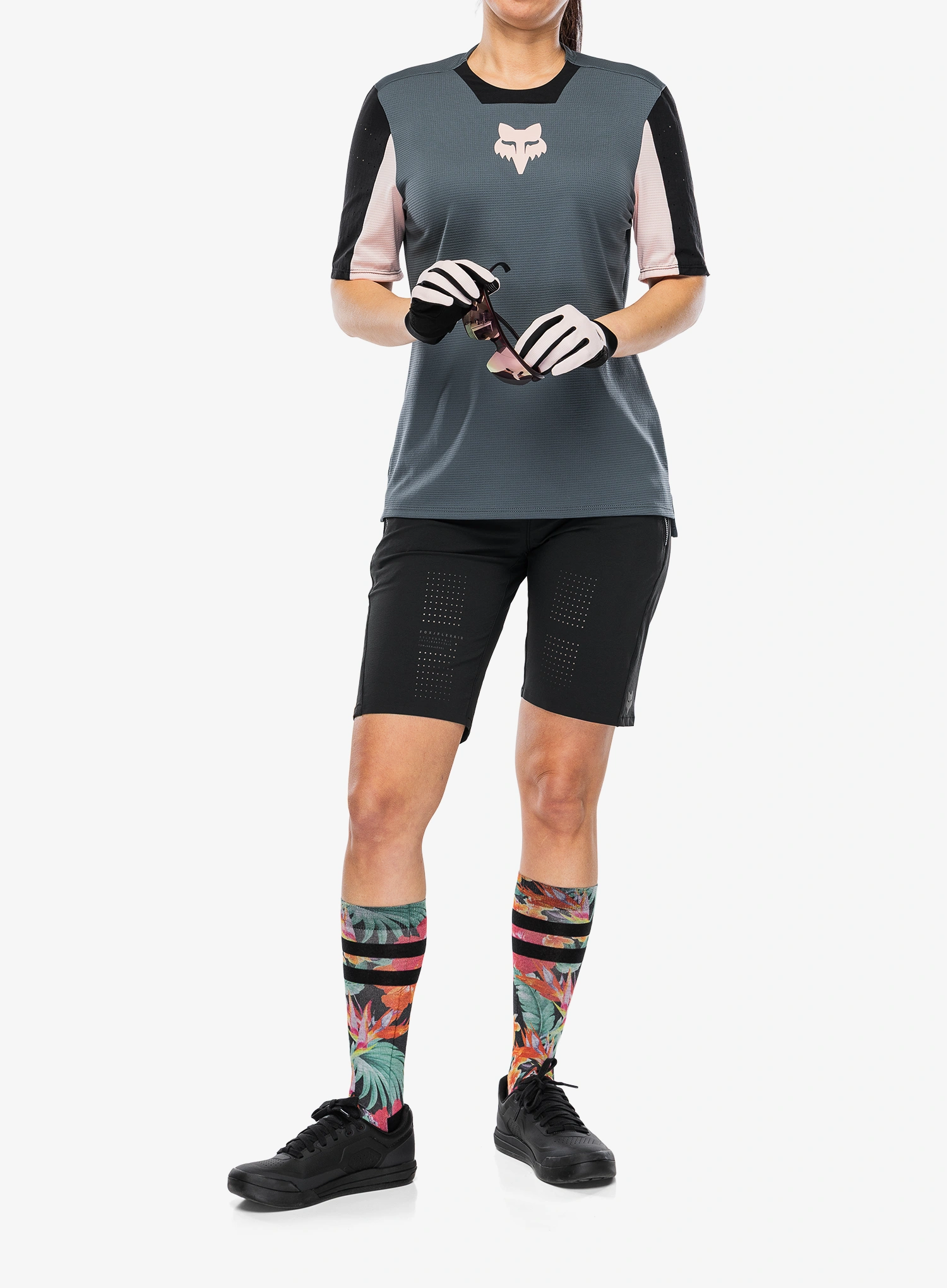 Dámské cyklistické triko Fox Defend SS Jersey Creation - deep cobalt