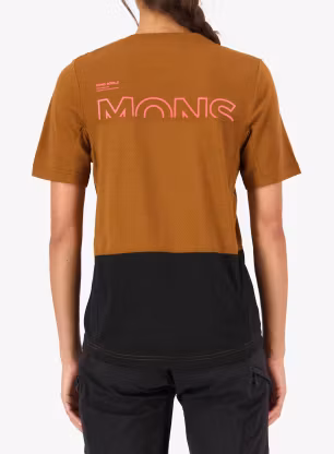 Dámské cyklistické triko Mons Royale Tarn Merino T-Shirt - caramel/black