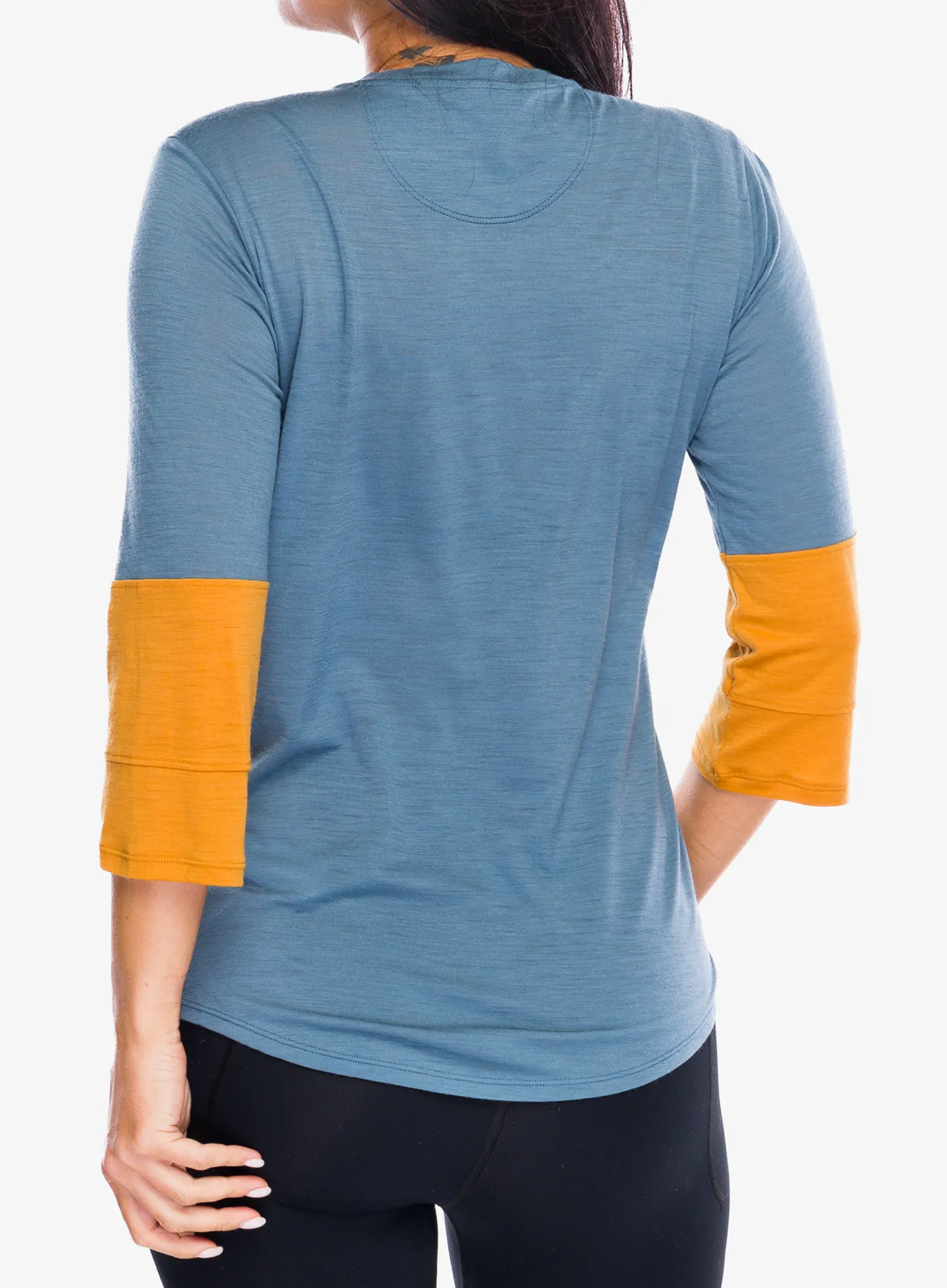 Dámské cyklistické triko Patagonia Merino 3/4 Sleeve Bike Jersey - utility blue