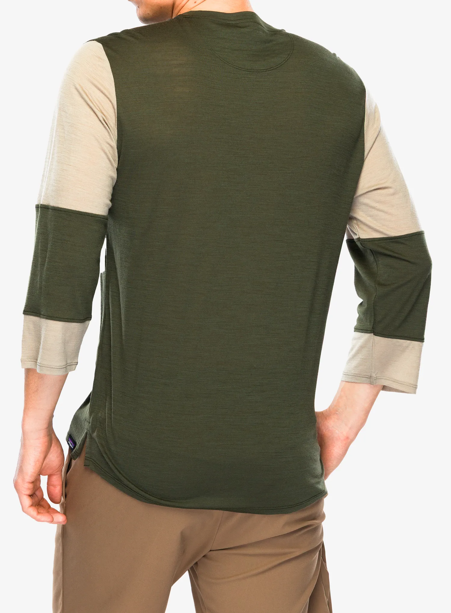 Cyklistické triko Patagonia Merino 3/4 Sleeve Bike Jersey - pine needle green