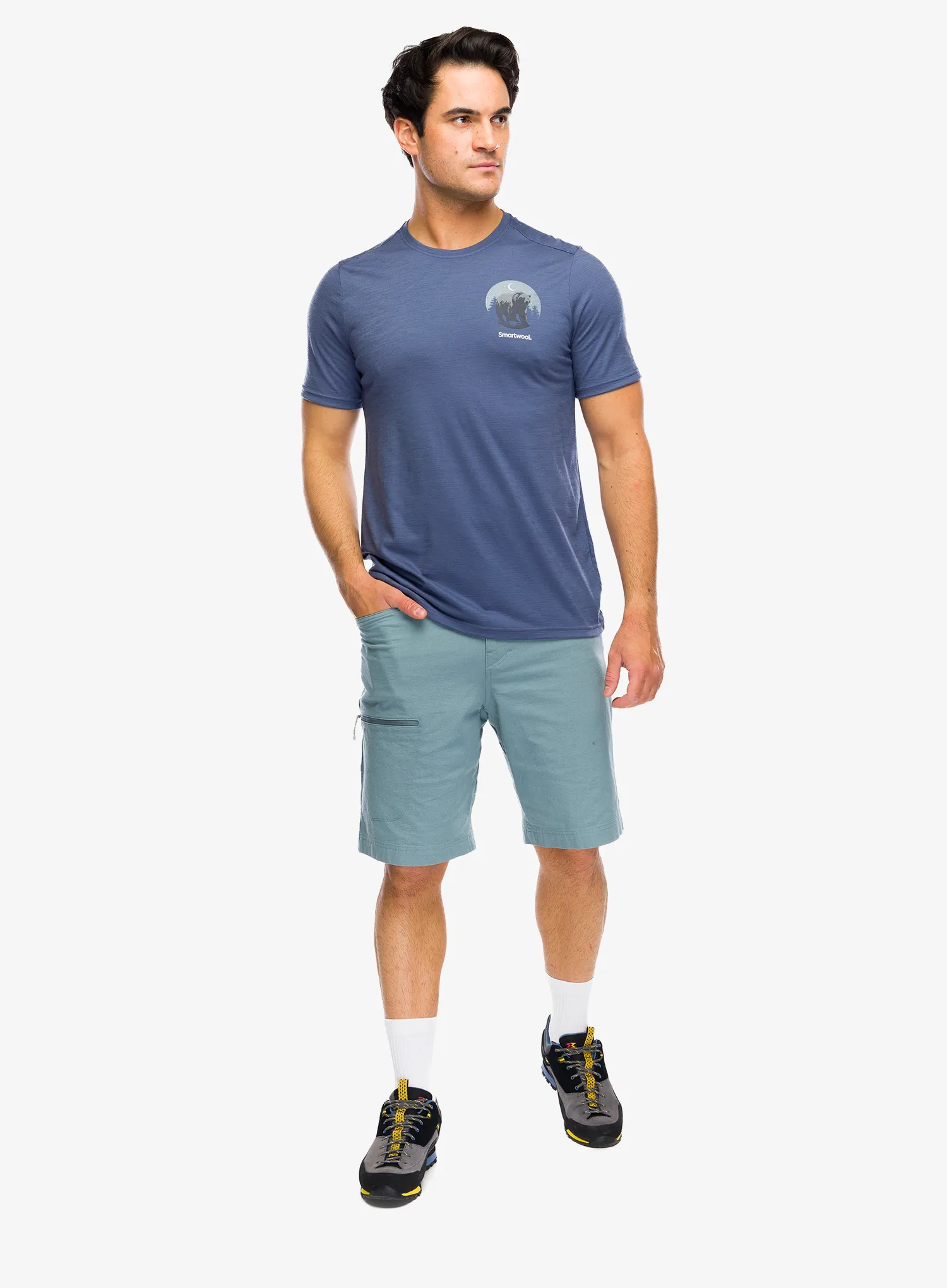 Tričko Smartwool Lunar Bear Active Short Sleeve Graphic Tee - nightfall blue