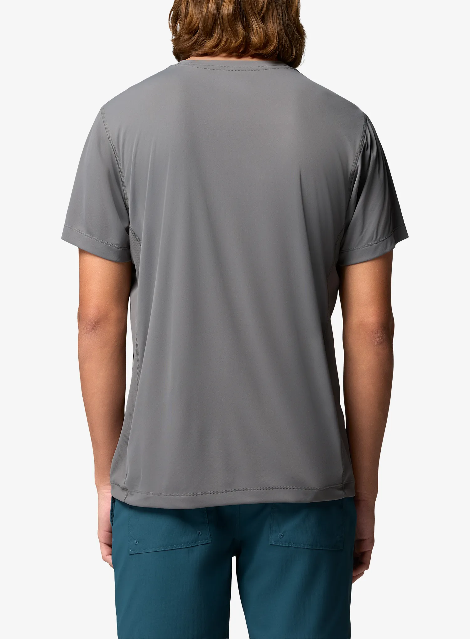 Rychleschnoucí triko Columbia Zero Rules Light S/S Graphic Crew - city grey/scripted peaks