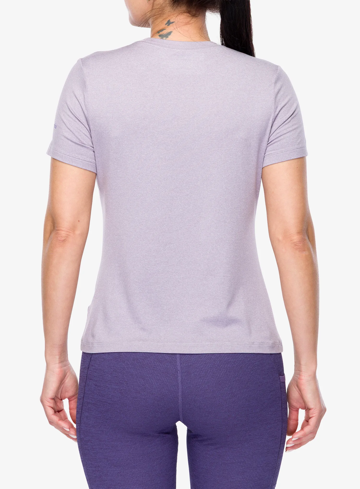 Dámské rychleschnoucí triko Columbia Parsons Point S/S Graphic Tee - l.pearl heather/gem focused