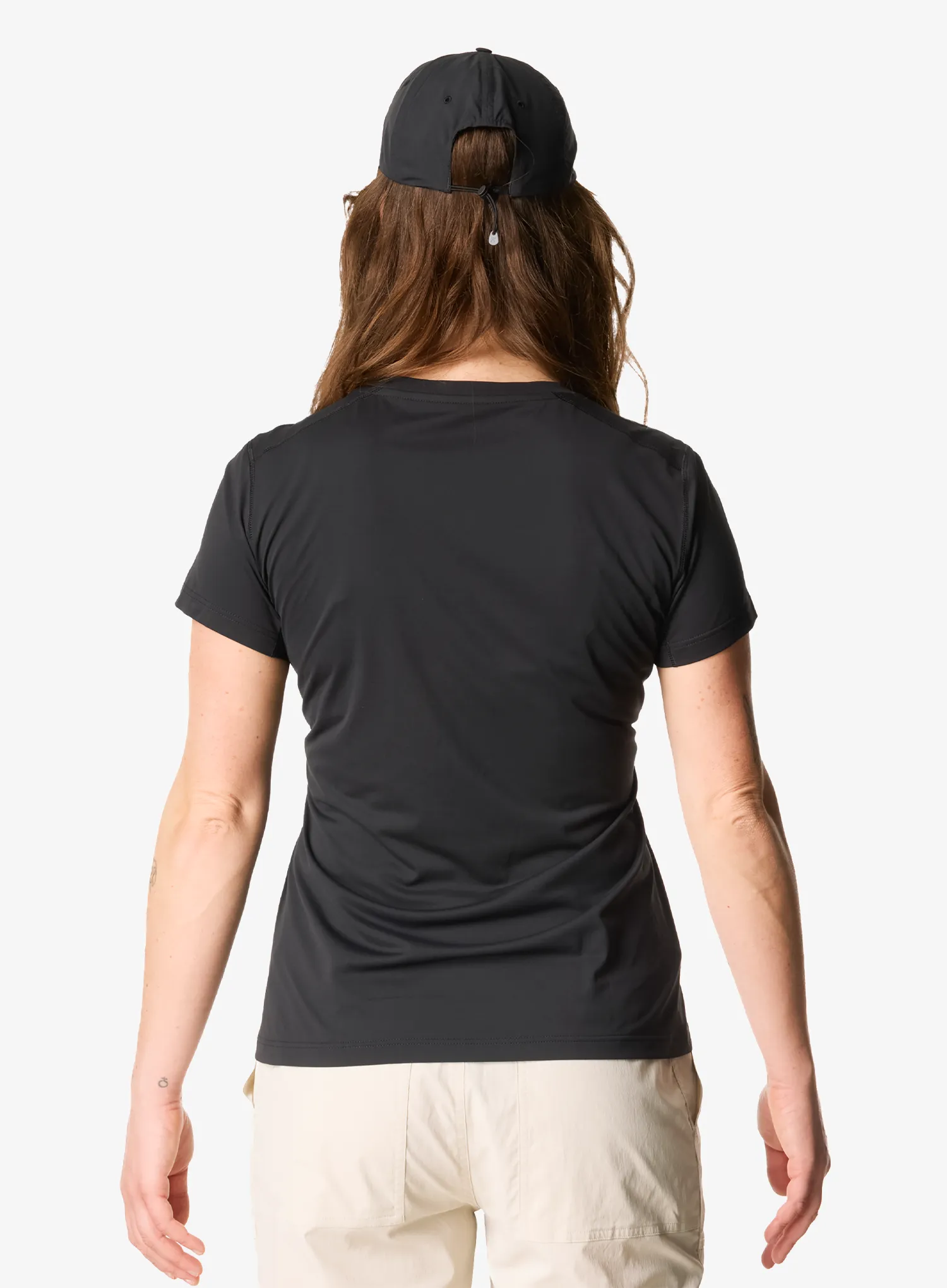 Dámské rychleschnoucí triko Houdini Pace Air Message Tee - true black/houdini logo