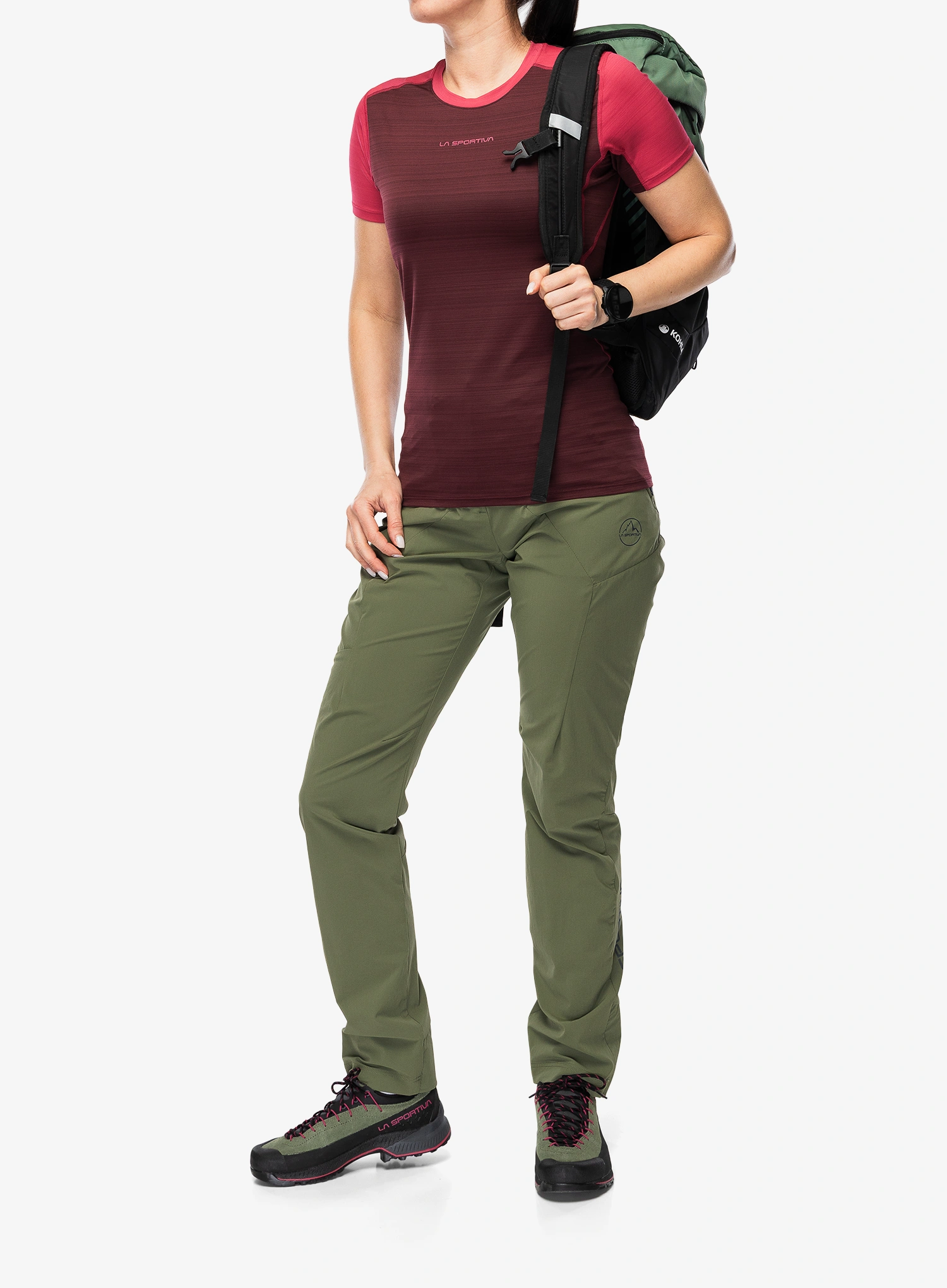 Dámské rychleschnoucí triko La Sportiva Sunfire T-Shirt - redwood/azalea