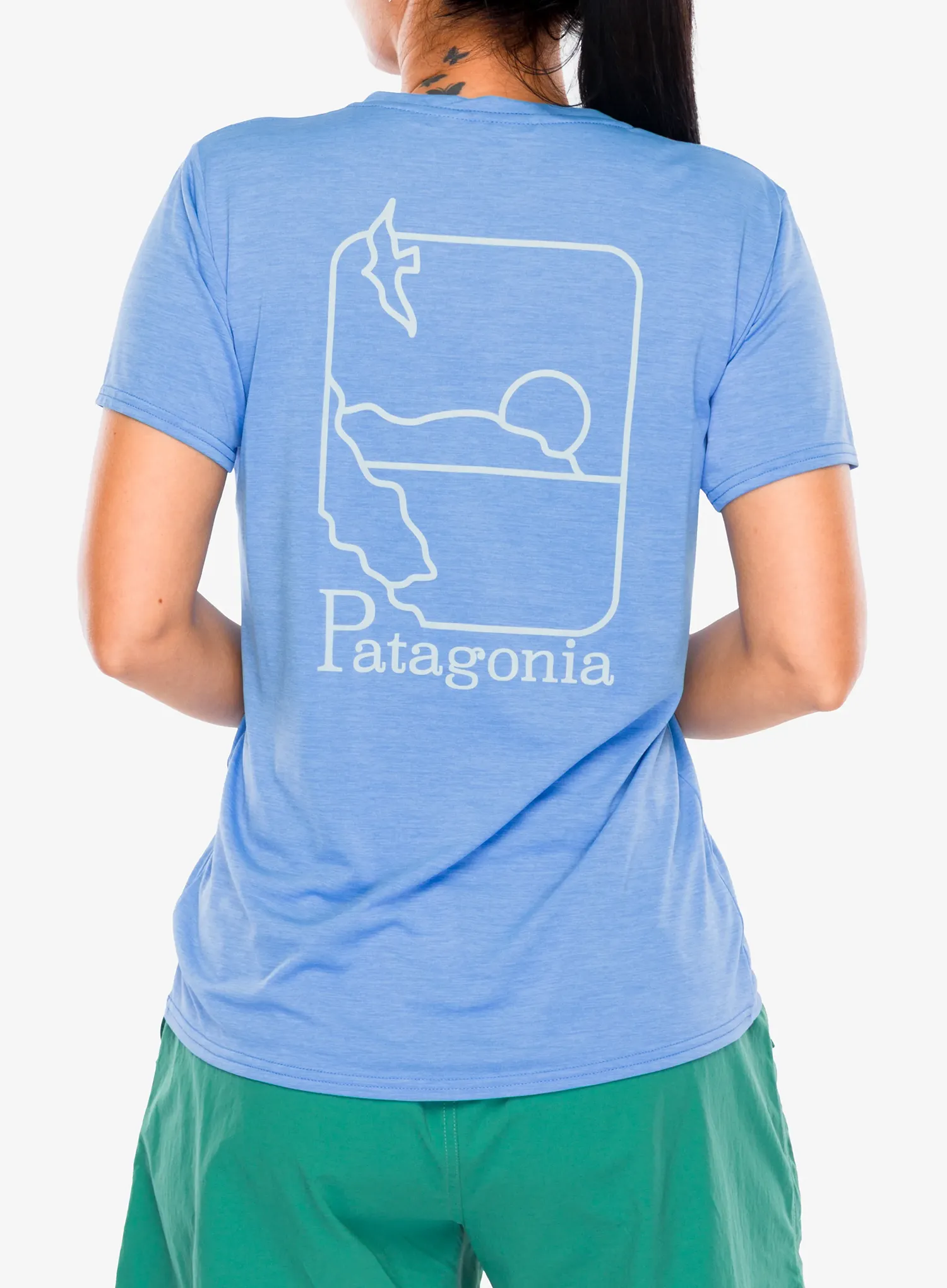 Dámské rychleschnoucí triko Patagonia Cap Cool Daily Graphic Shirt Waters - swelldrifter/abundant blue