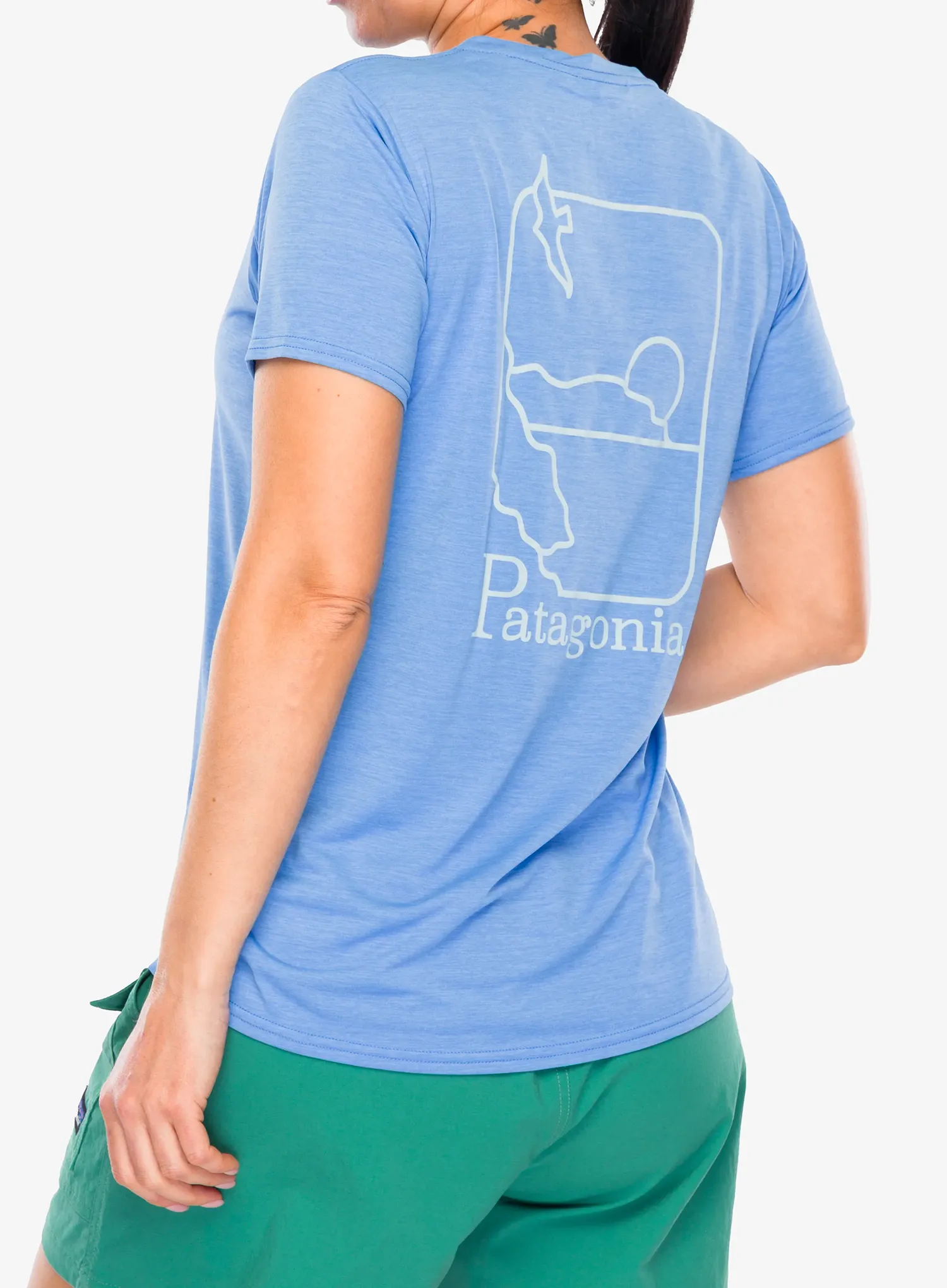 Dámské rychleschnoucí triko Patagonia Cap Cool Daily Graphic Shirt Waters - swelldrifter/abundant blue