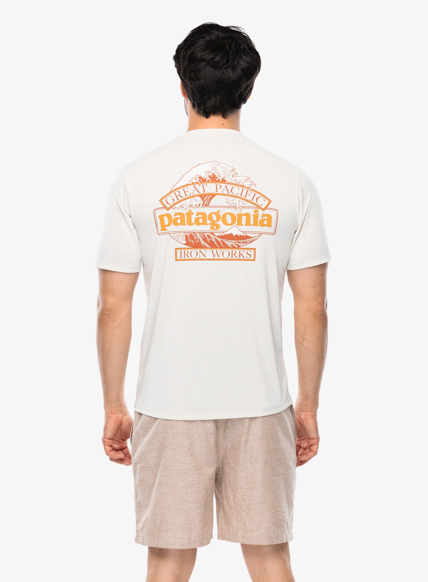 Rychleschnoucí triko Patagonia Cap Cool Daily Shirt Great Waves - dyno white