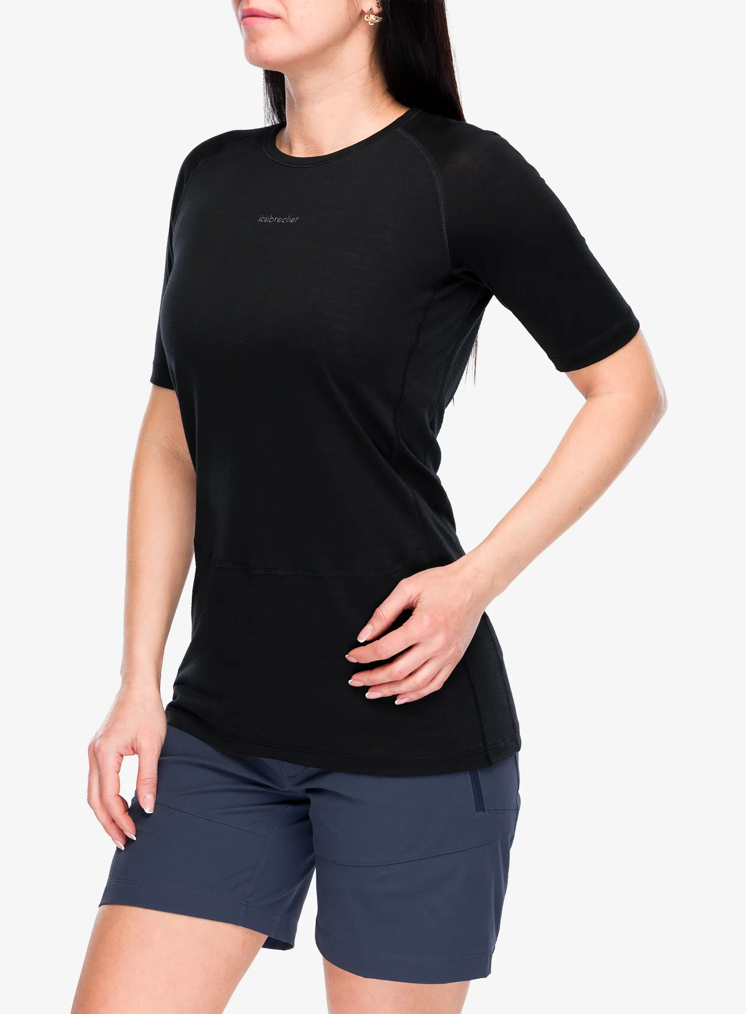Termo triko dámské Icebreaker Merino 125 ZoneKnit SS Crewe - black