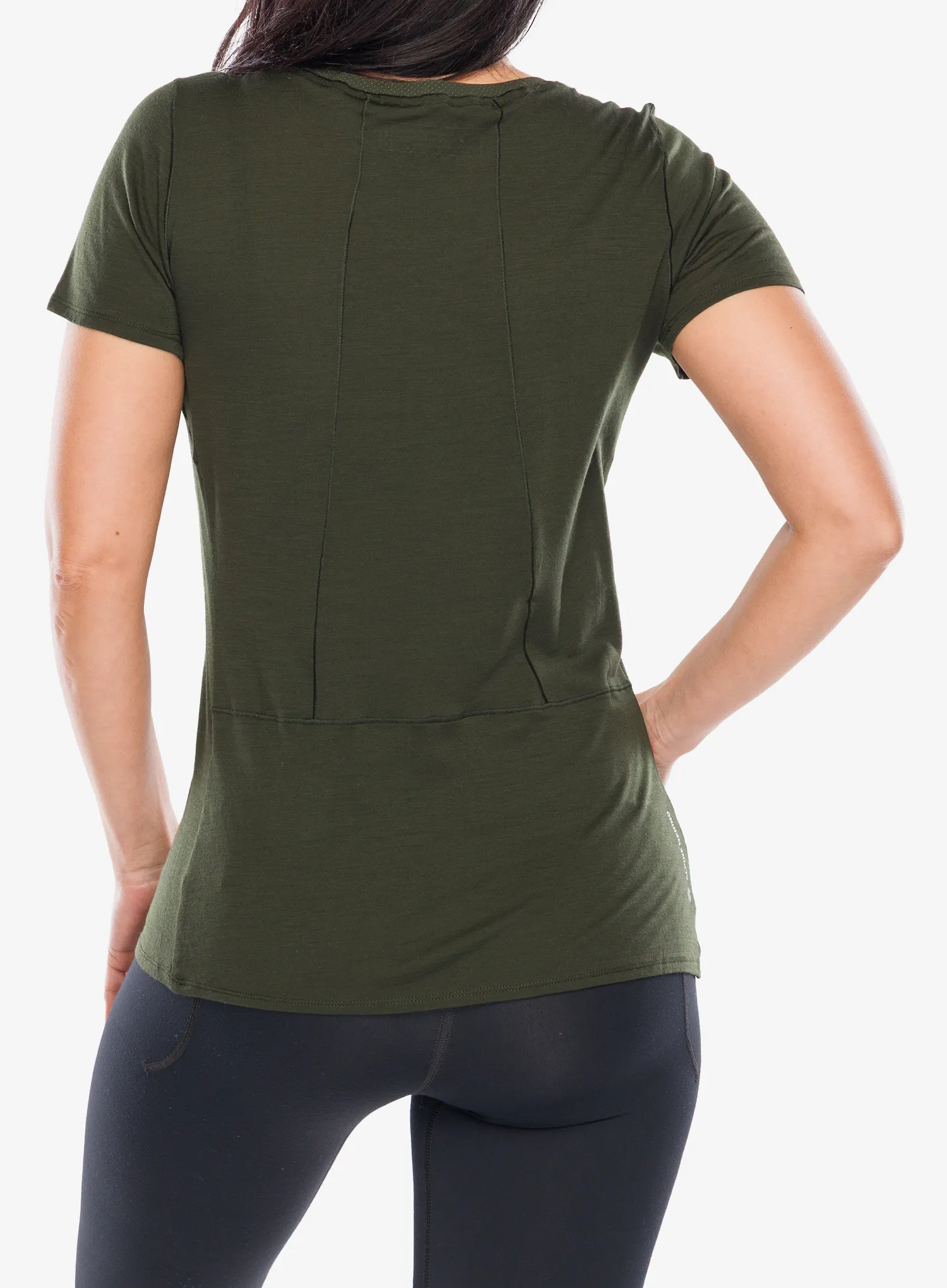 Termo triko dámské Salewa Agner Merino T-shirt - dark olive