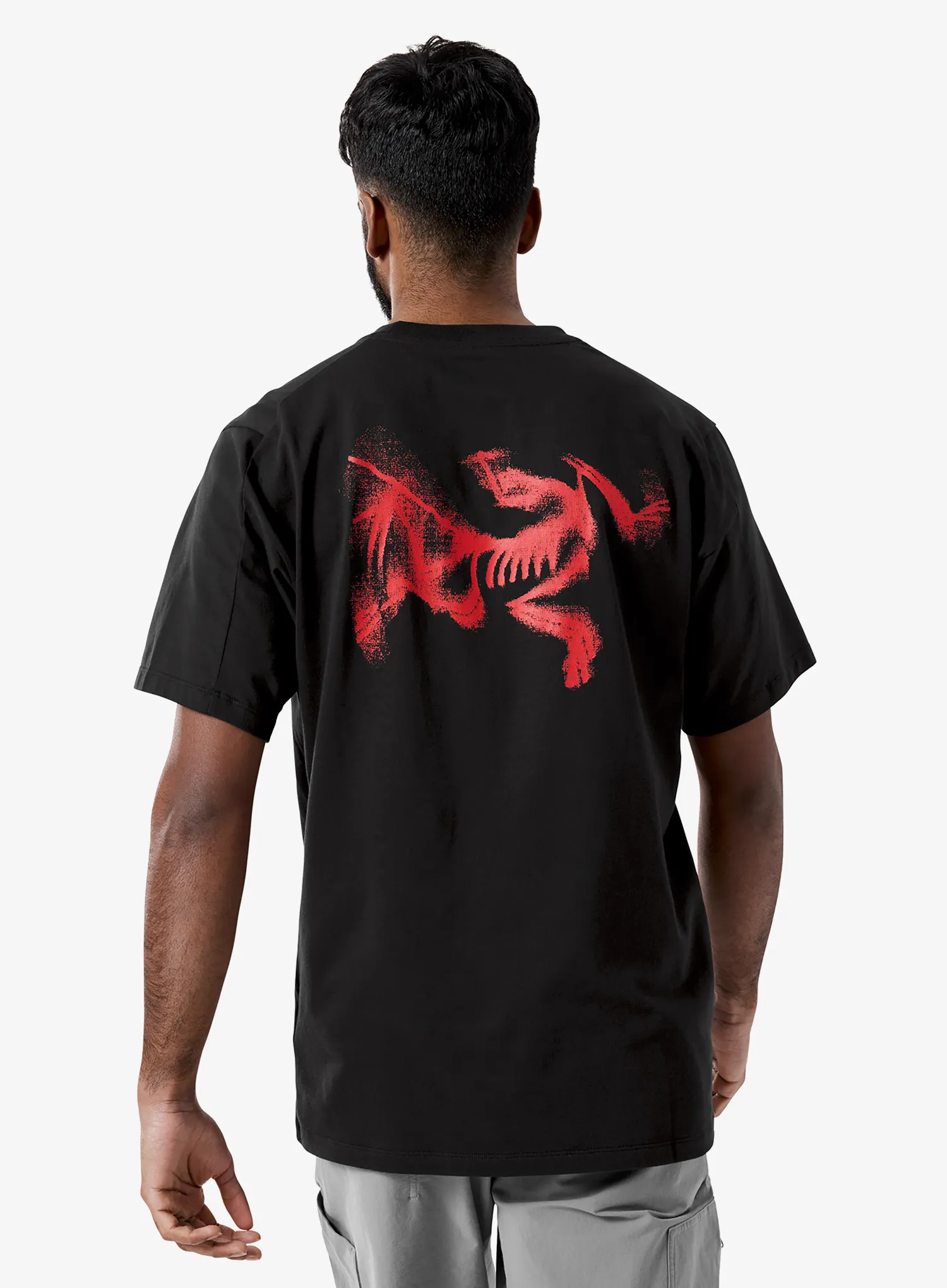 Lezecké triko Arcteryx Kragg SL Cotton Blurred Bird SS - black/dynasty