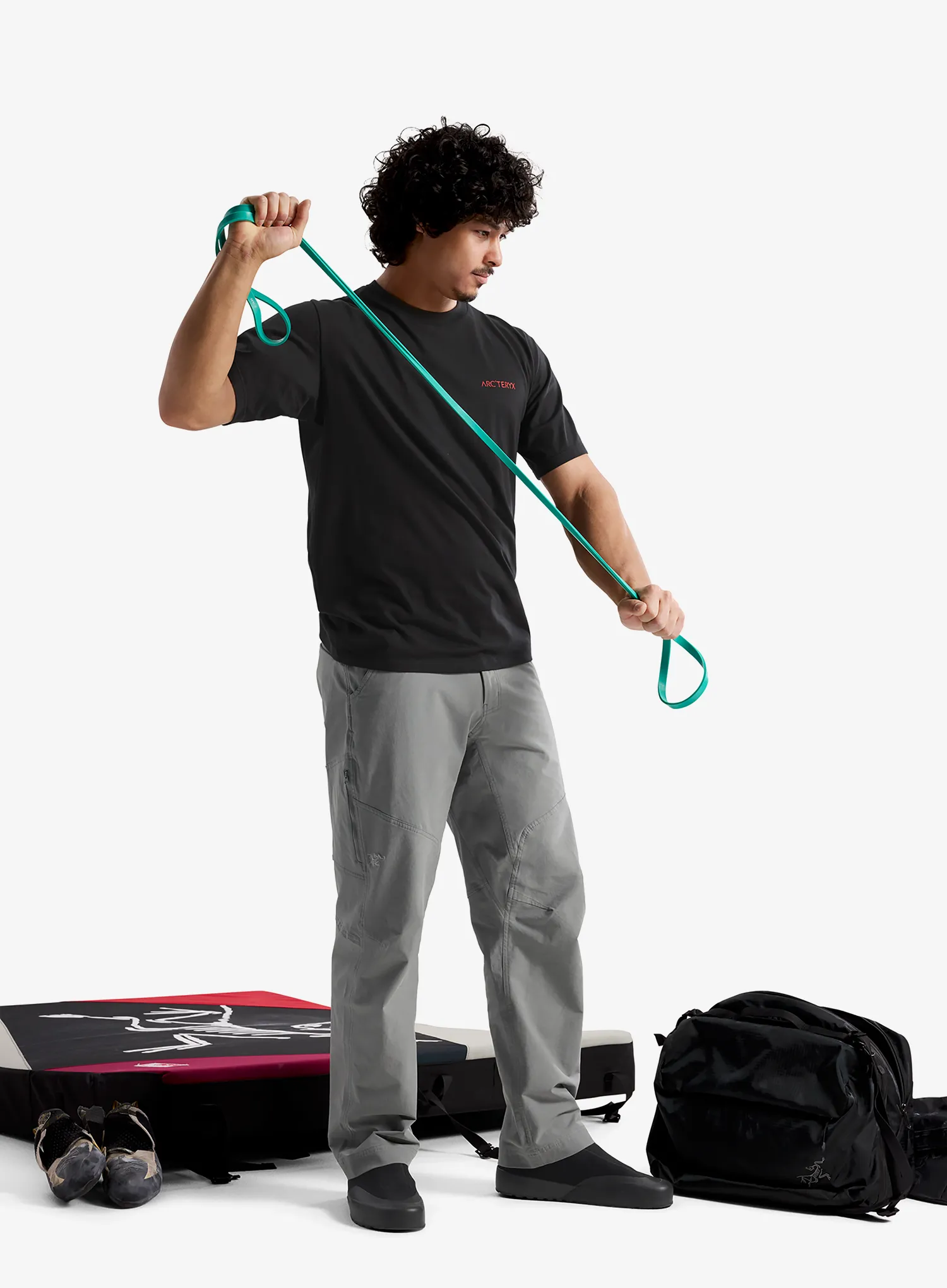 Lezecké triko Arcteryx Kragg SL Cotton Blurred Bird SS - black/dynasty
