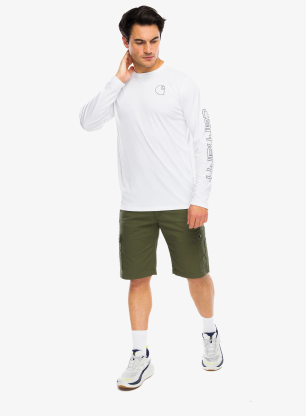 Tričko s dlouhým rukávem Carhartt Force Sun Defender Relaxed LS Logo T-Shirt - white