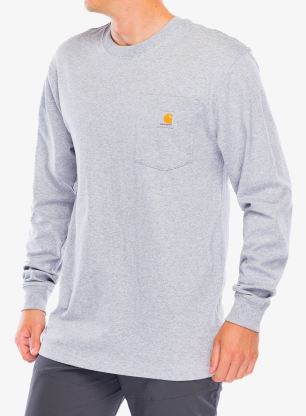 Tričko s dlouhým rukávem Carhartt Workwear Pocket T-Shirt L/S - heather grey