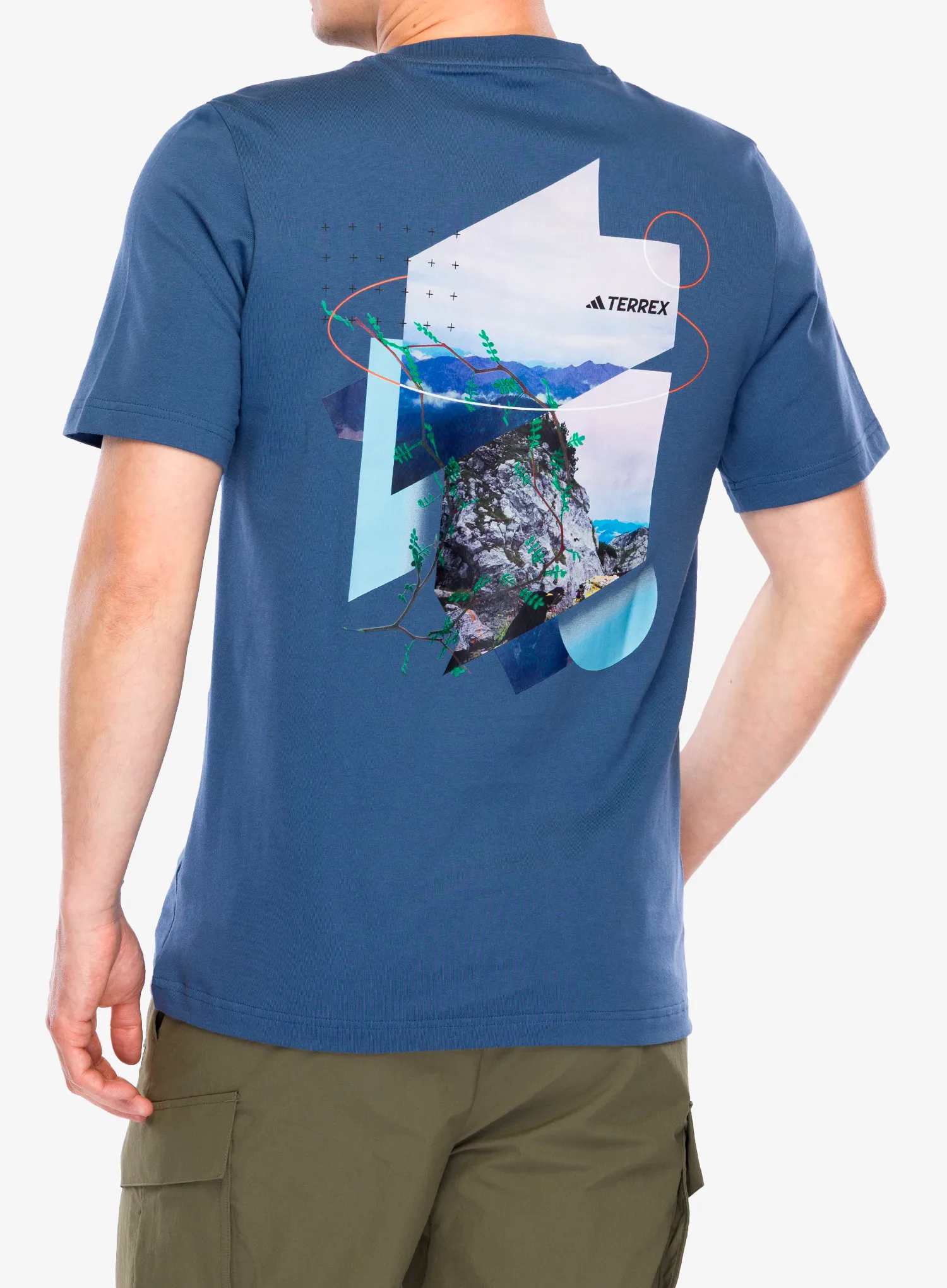 Tričko s potiskem adidas TERREX Back Graphic T-Shirt - wonder steel