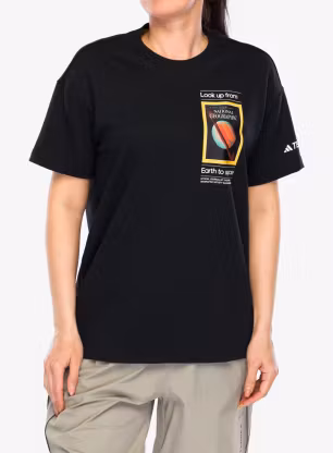 Tričko s potiskem adidas TERREX National Geographic UF AEROREADY GFX Tee - black