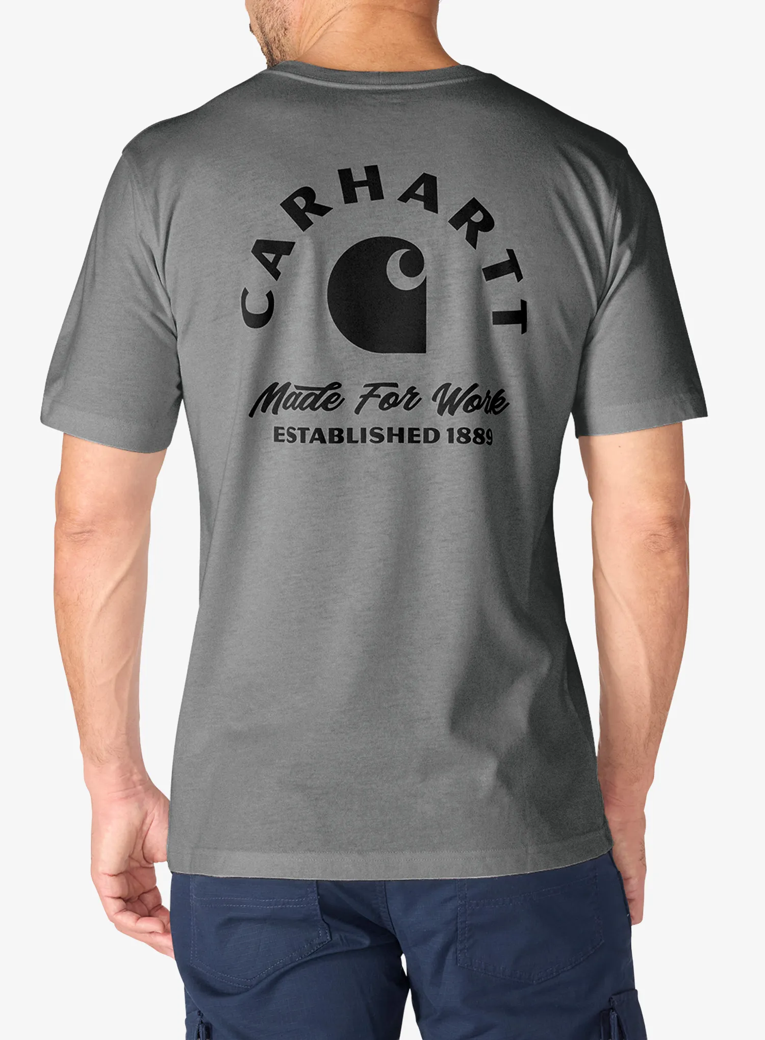 Tričko s potiskem Carhartt Irvine Relaxed Work T-Shirt - weathered ash heather
