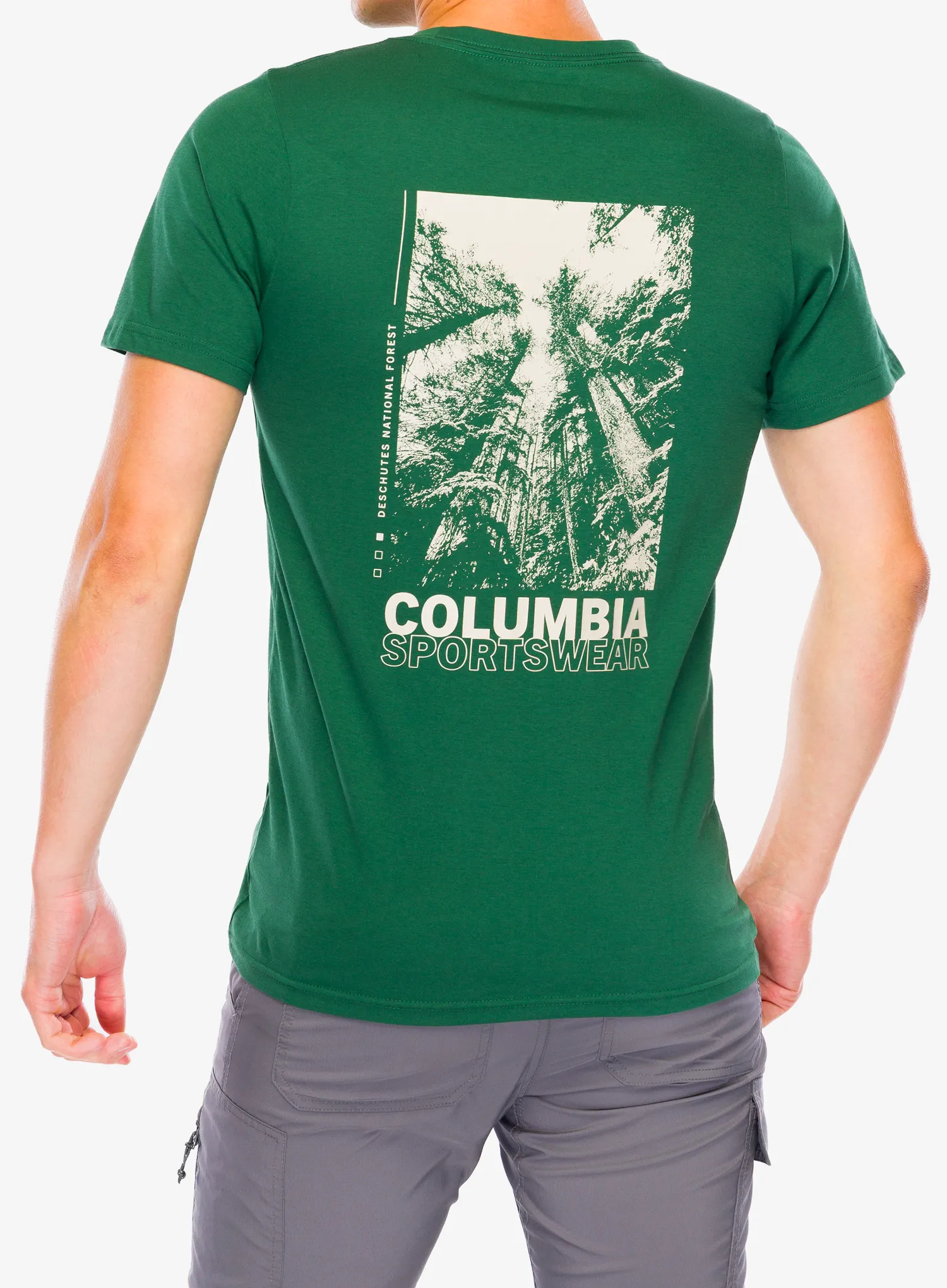 Tričko s potiskem Columbia Rapid Ridge Back Graphic Tee II - rain forest/amazing heights