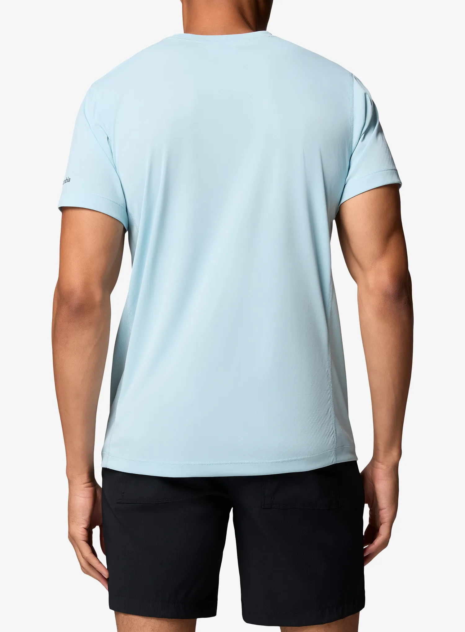 Tričko s potiskem Columbia Zero Rules Light S/S Graphic Crew - marine light/scripted peaks