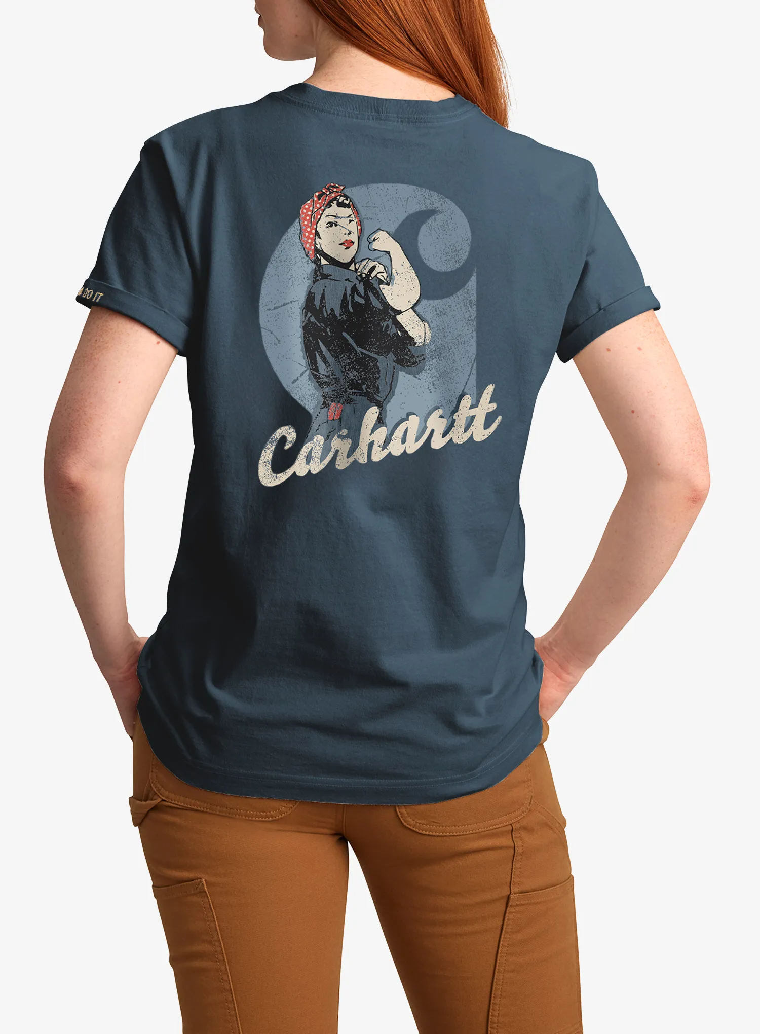 Dámské tričko s potiskem Carhartt Dearborn Loose Rosie T-Shirt - iron blue