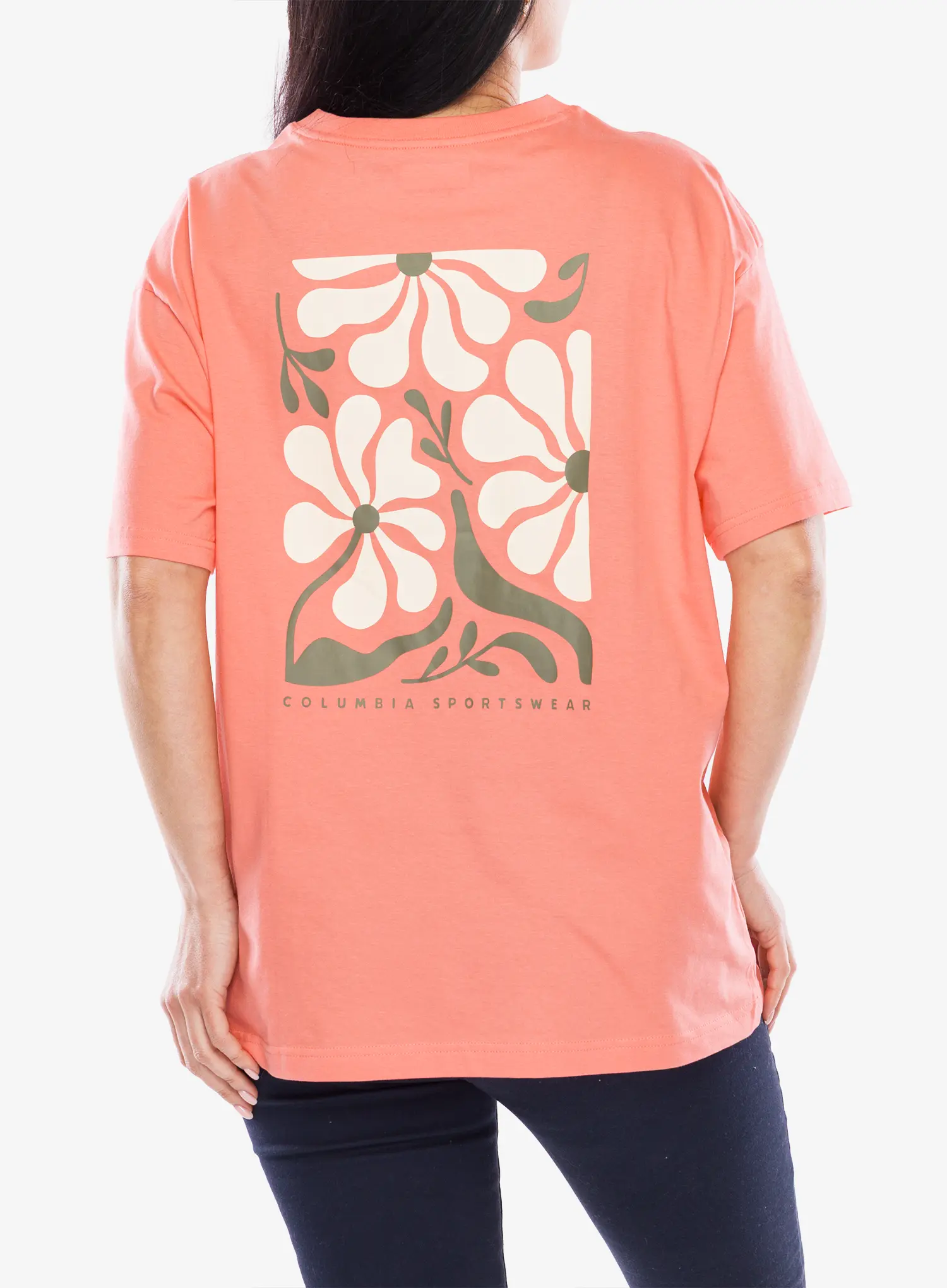 Dámské tričko s potiskem Columbia Rolling Bend Graphic Oversized Tee - alpenglow/floral fun
