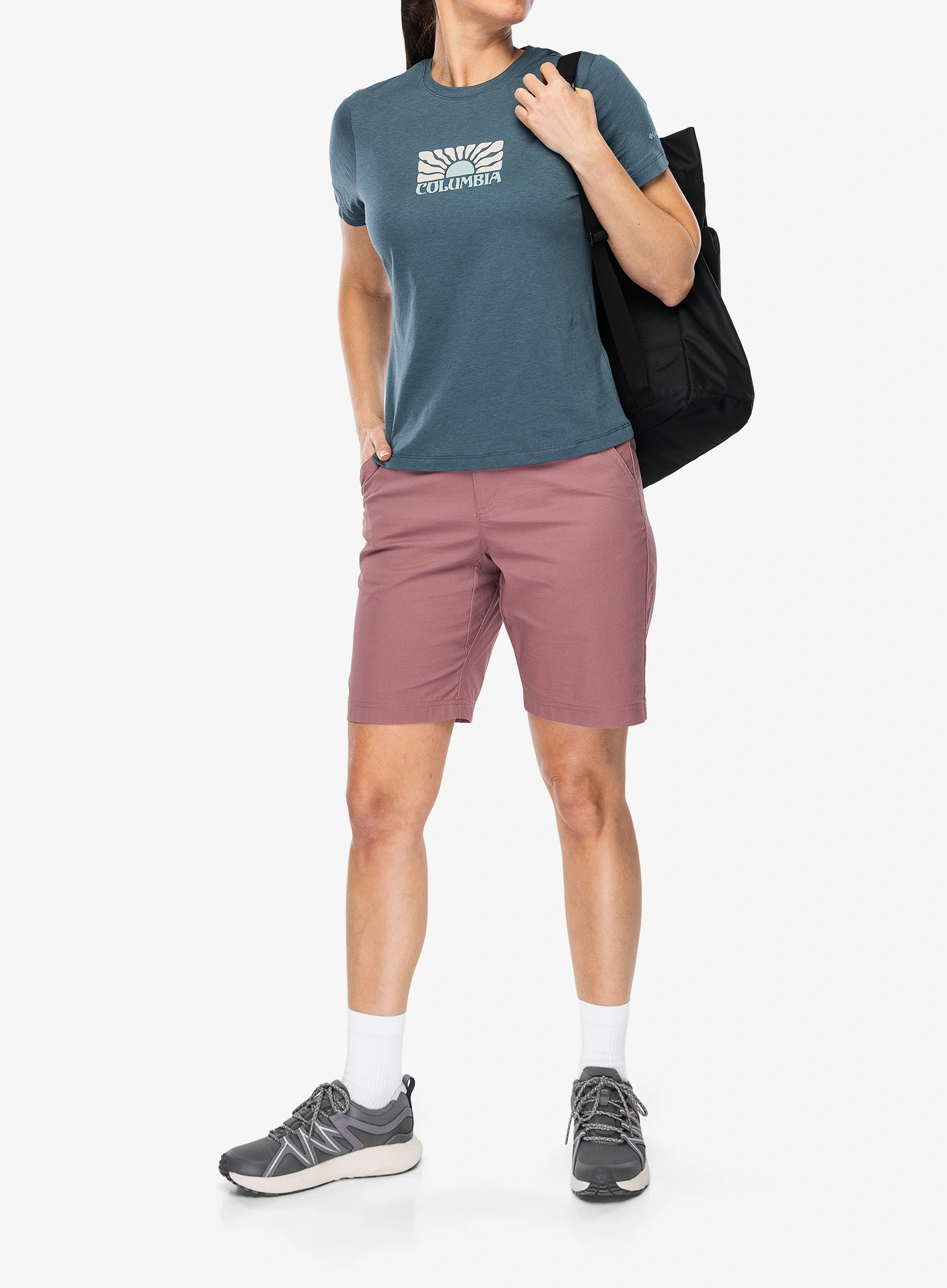 Dámské tričko s potiskem Columbia Ruby Springs Graphic Fitted S/S - everblue/brandrise