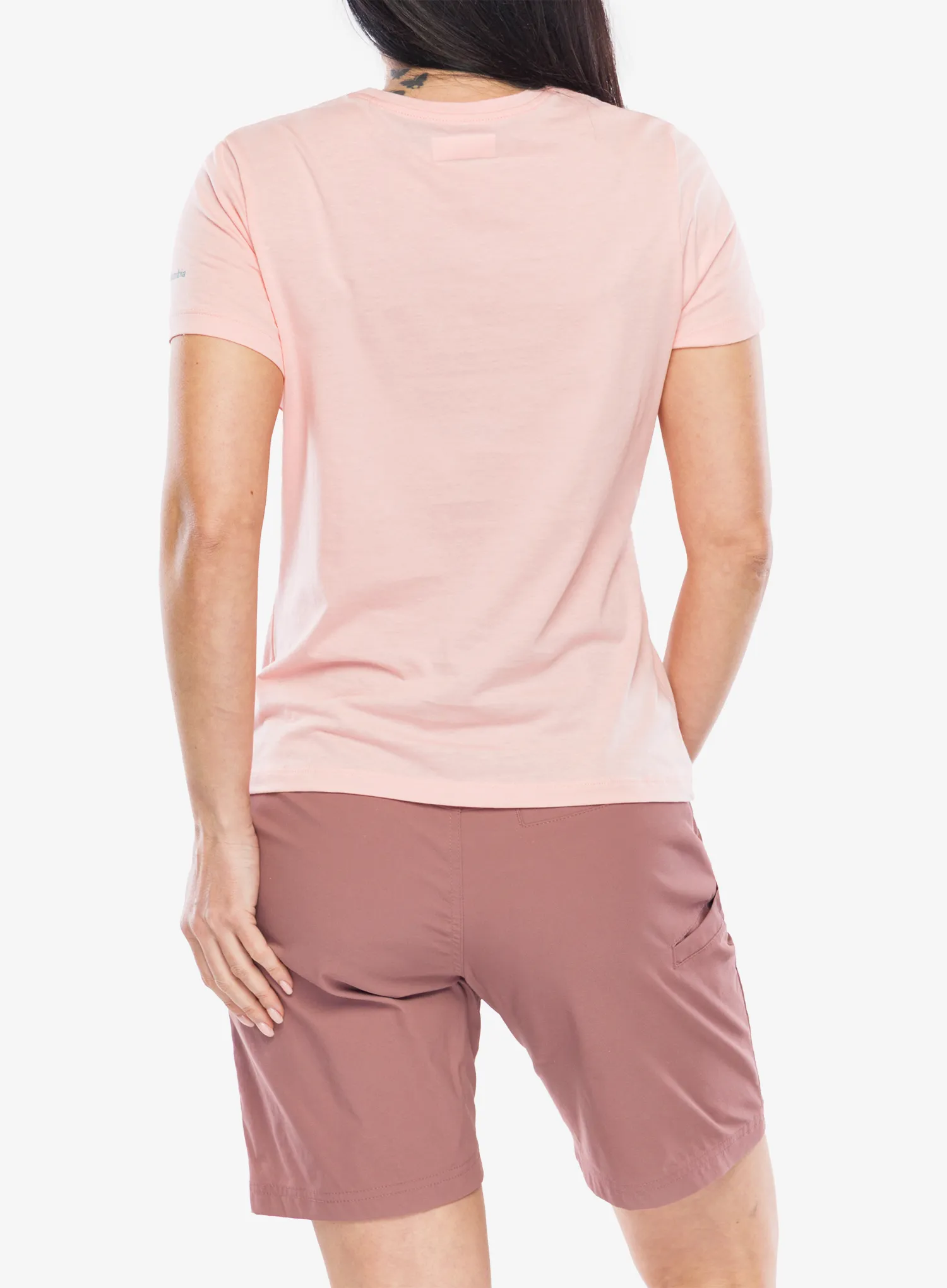 Dámské tričko s potiskem Columbia Ruby Springs Graphic Fitted S/S - pink sand/ready for rays