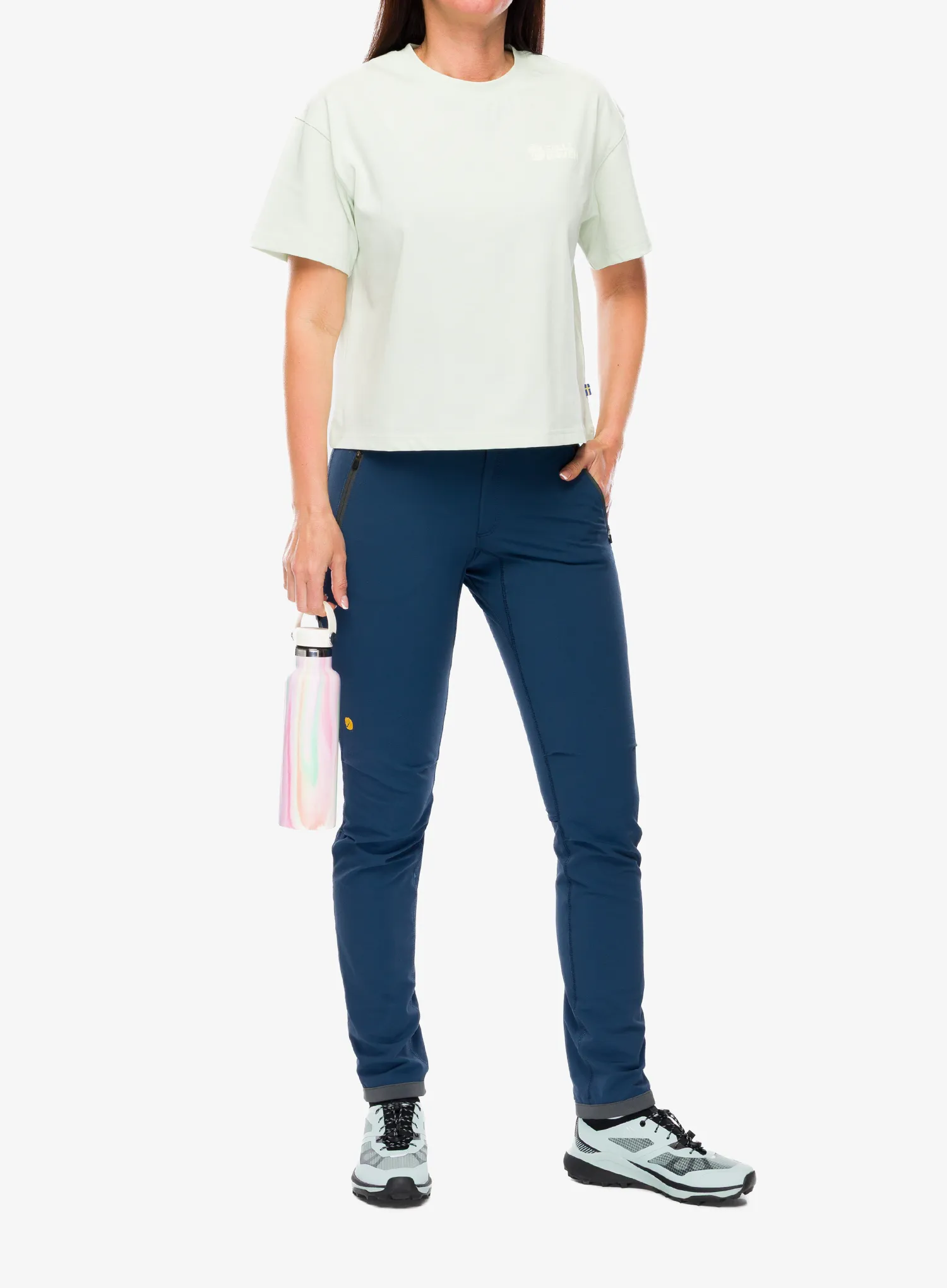 Dámské tričko s potiskem Fjallraven Archive Logo T-shirt - soft jade
