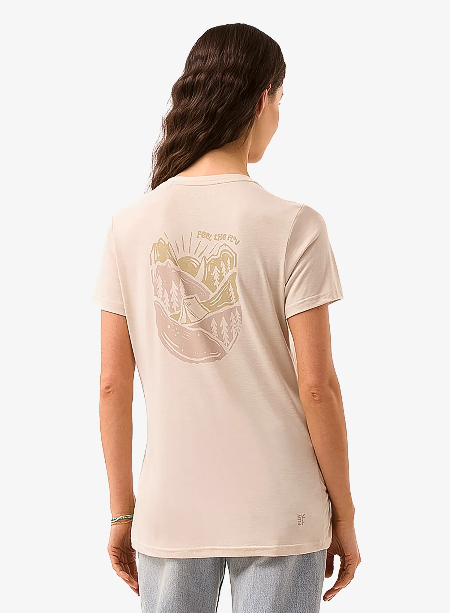 Dámské tričko s potiskem Flov Tamala - beige/beige