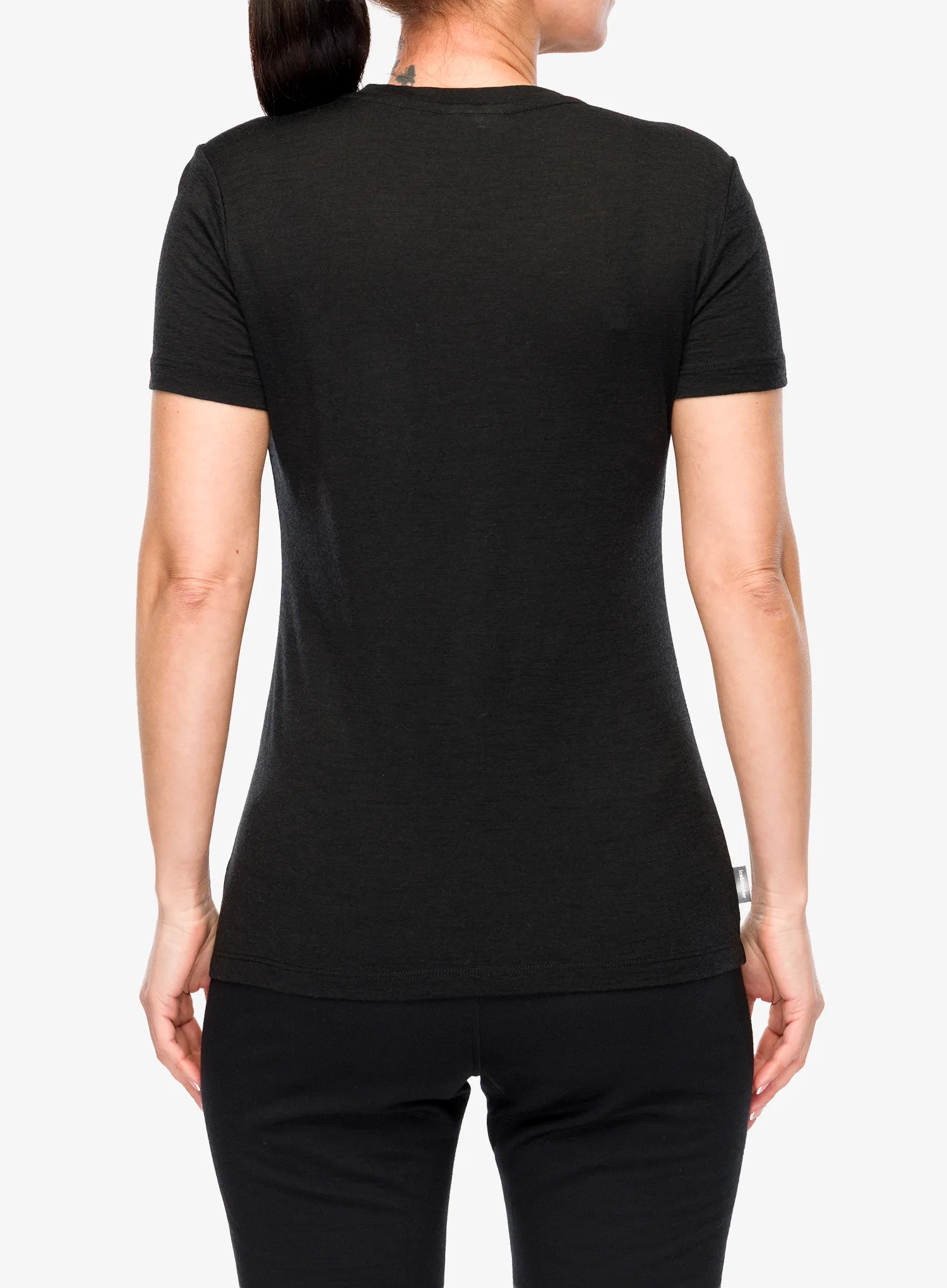 Dámské tričko s potiskem Icebreaker Merino 150 Tech Lite III SS Tee Hike Path - black