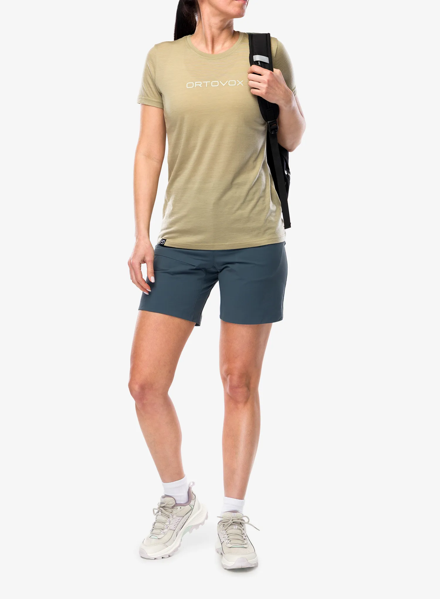 Dámské tričko s potiskem Ortovox 150 Cool Brand TS - dark linen