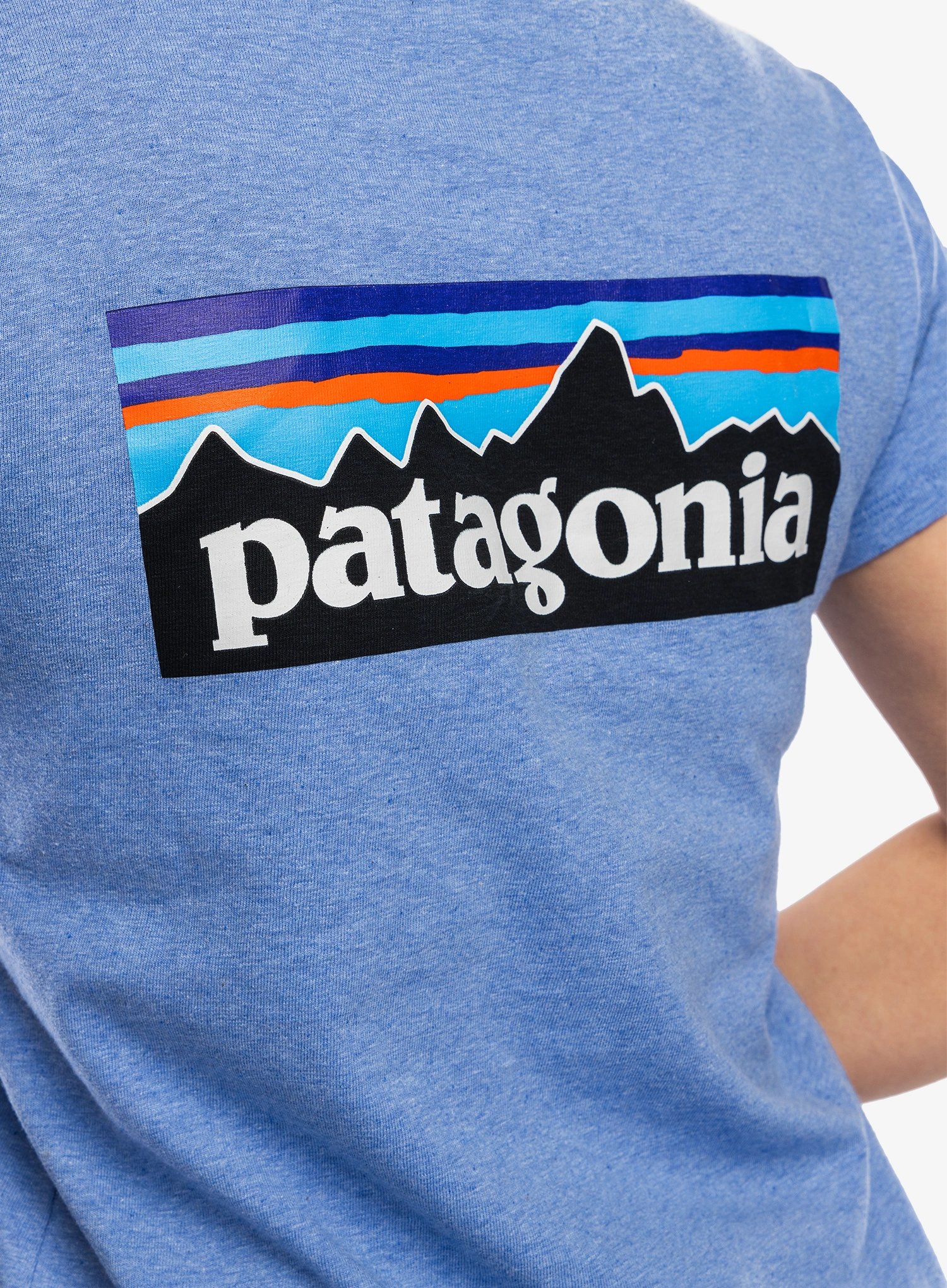 Dámské tričko s potiskem Patagonia P-6 Logo Responsibili-Tee - abundant blue