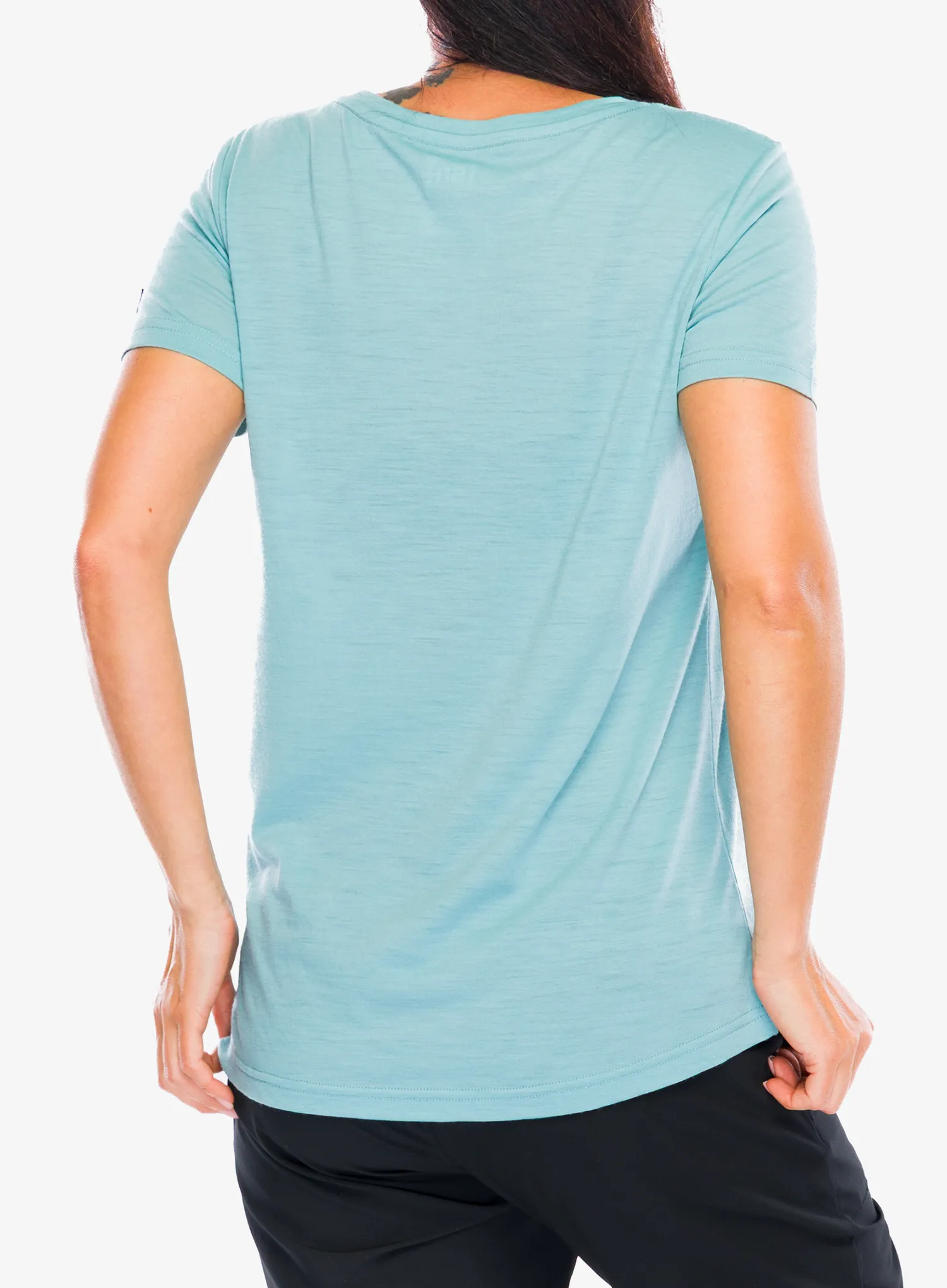 Dámské tričko s potiskem Super.natural Tri Tee - cameo blue/blueberry