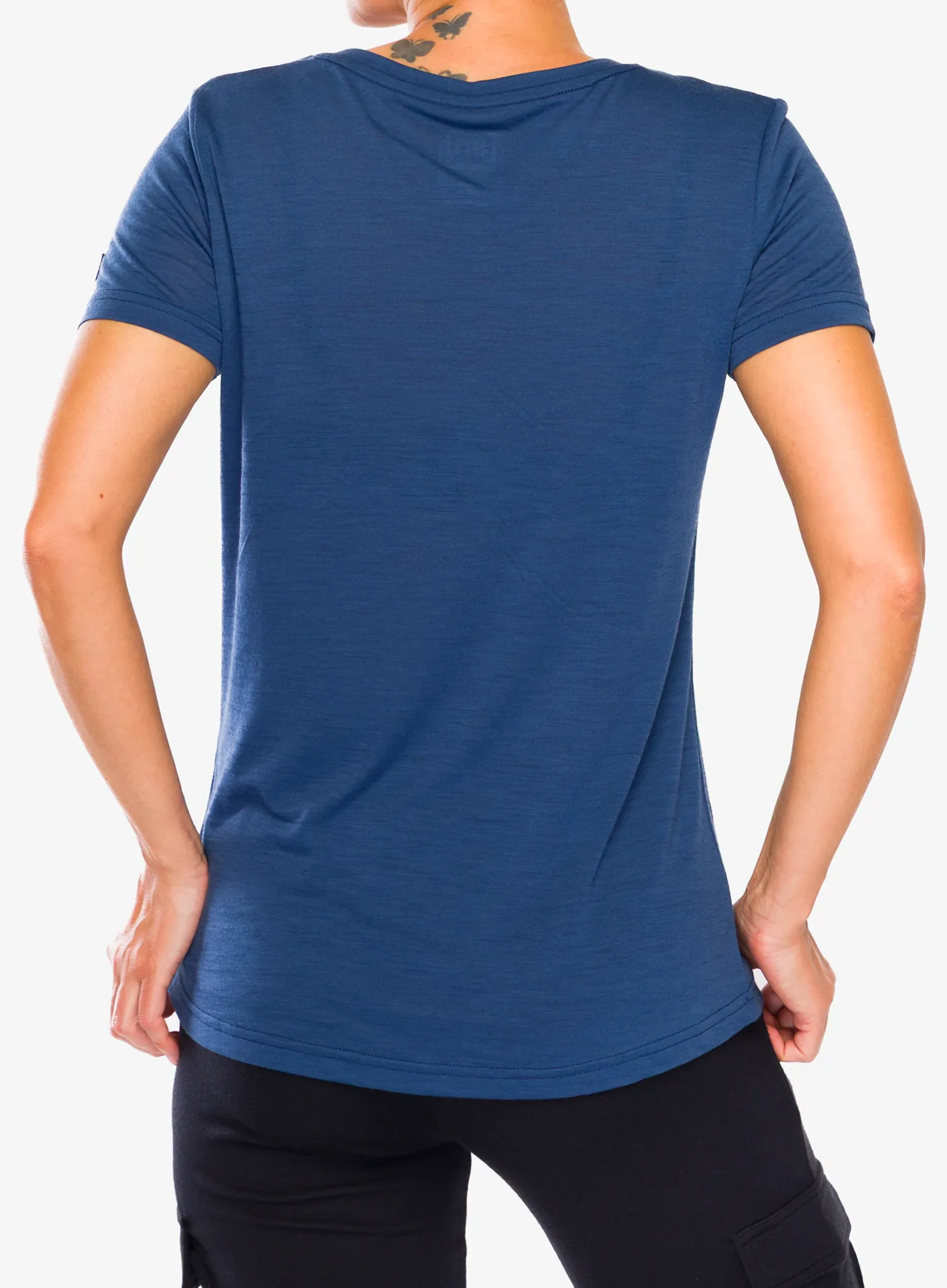 Dámské tričko s potiskem Super.natural Tri Tee - ocean blue/feather grey