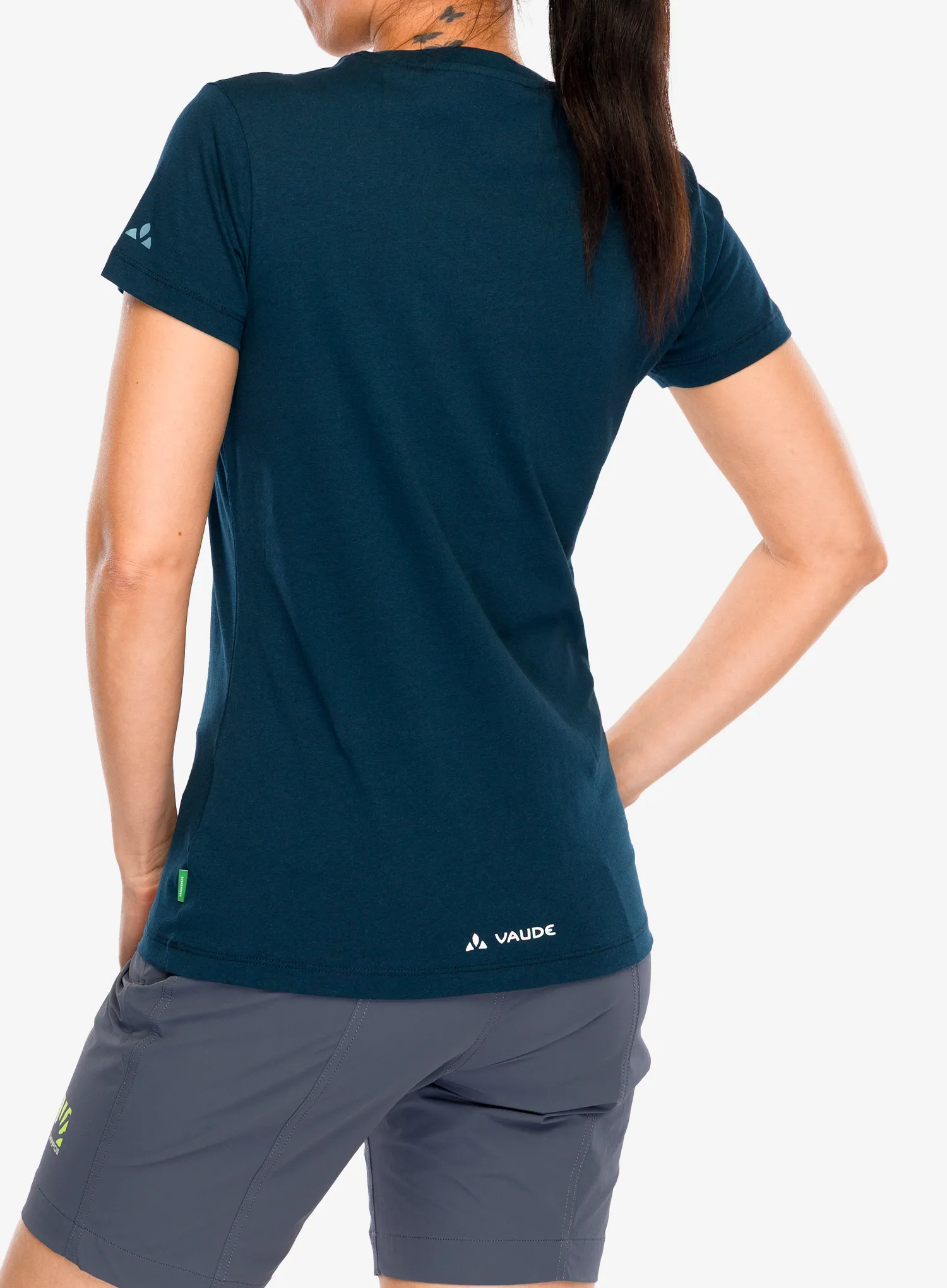 Dámské tričko s potiskem Vaude Cyclist T-Shirt V - dark sea/blue
